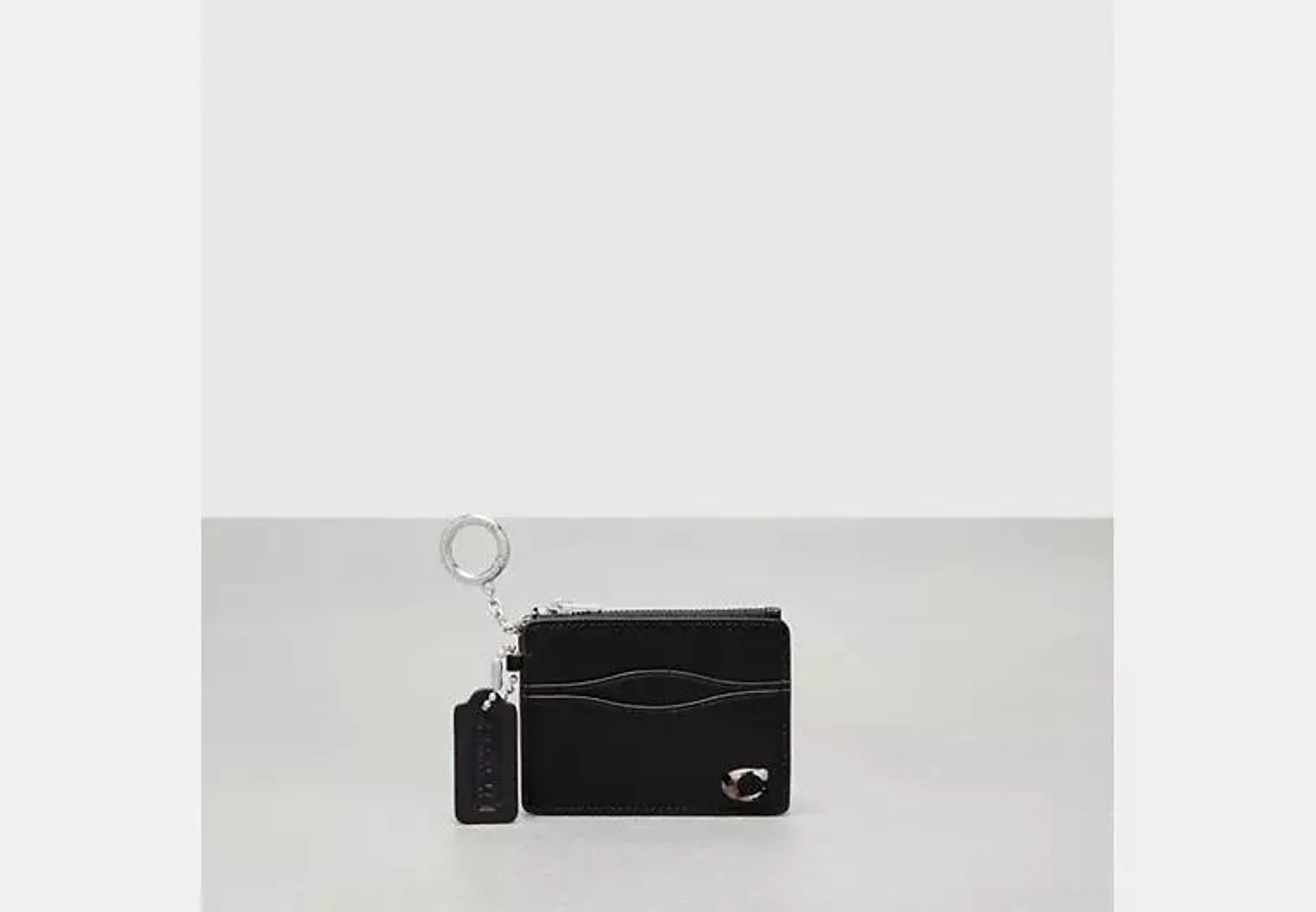 Wavy Zip Card Case With Key Ring In Smooth Coachtopia Leather