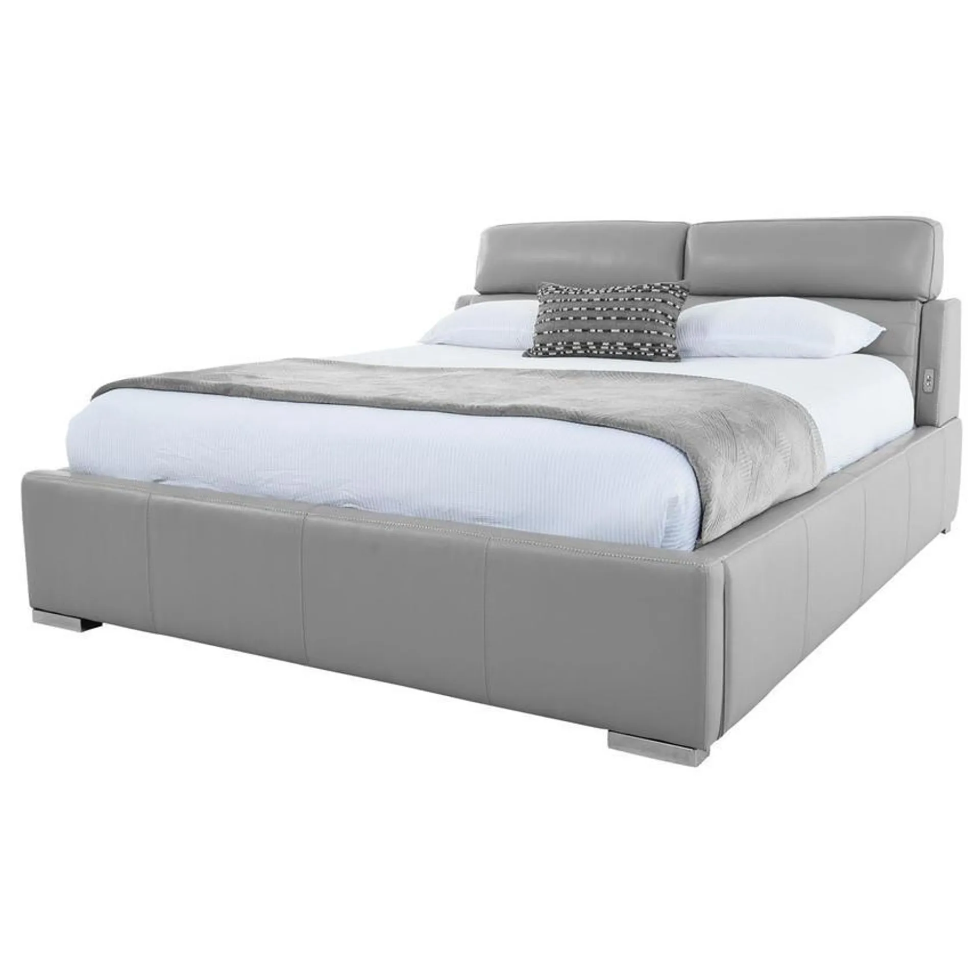 Priscilla Silver King Panel Bed