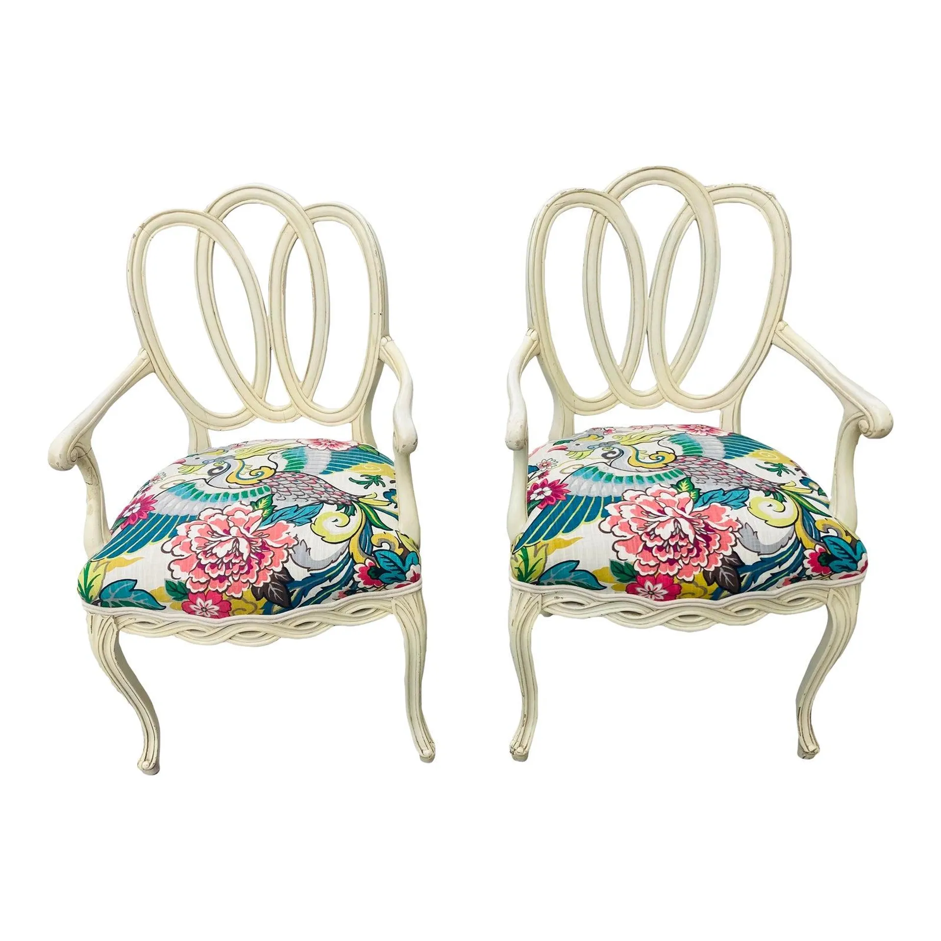 Vintage Chairs Reupholstered in Designer Fabric