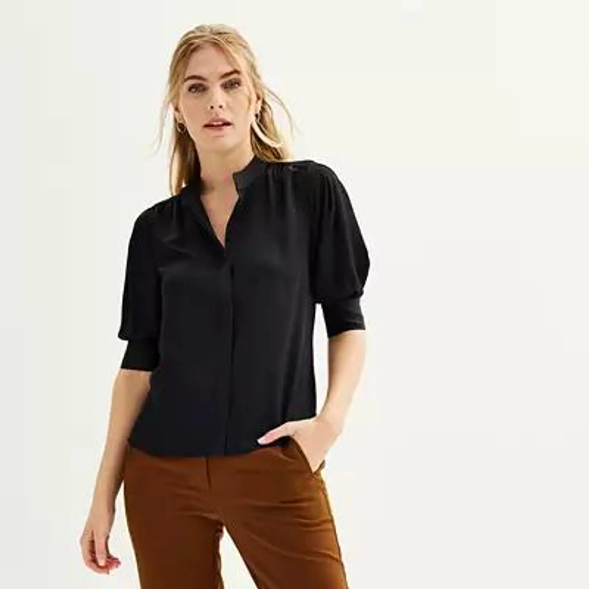 Women's Nine West Elbow Sleeve Button-Down