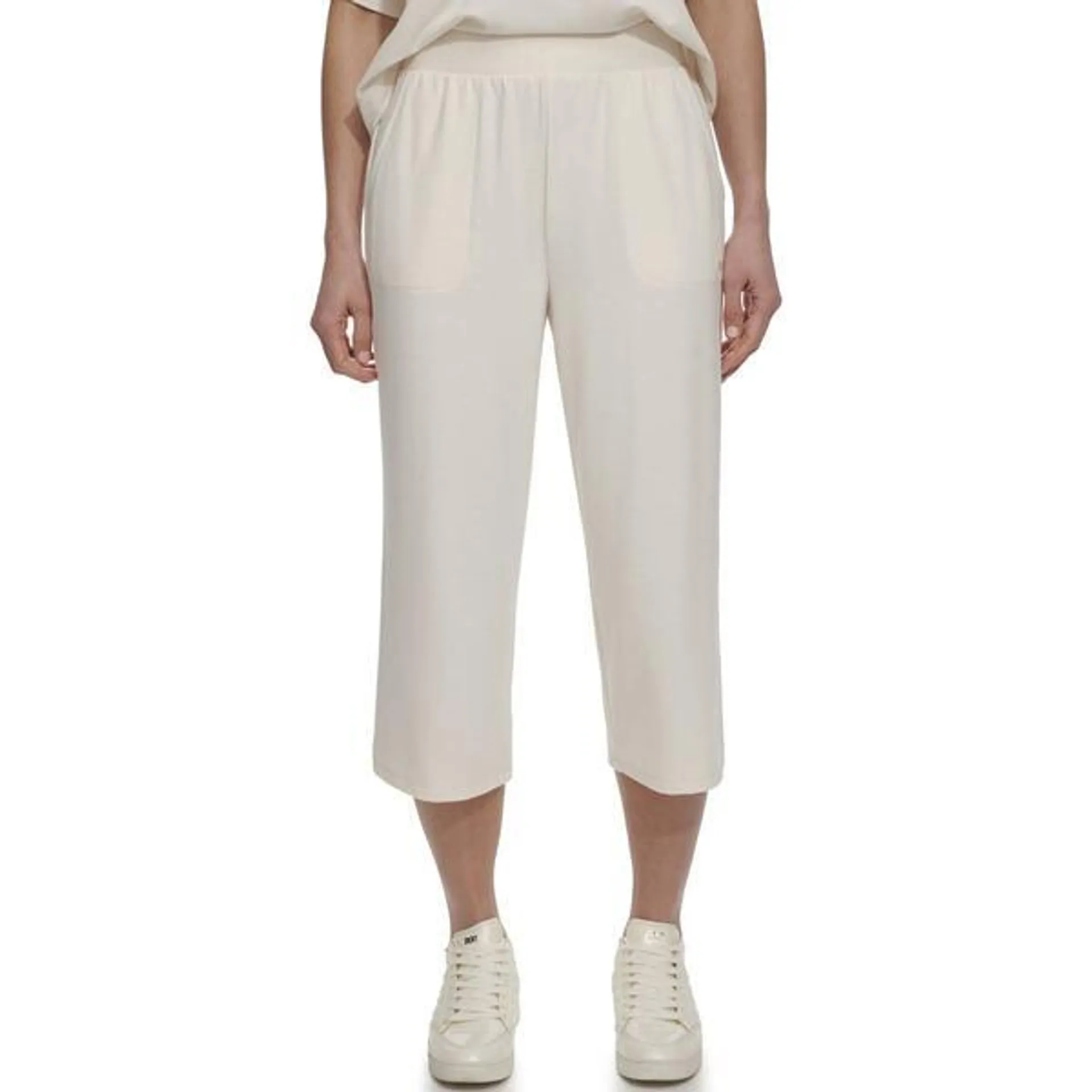 Womens DKNY Cropped Wide Leg Pant with Pockets