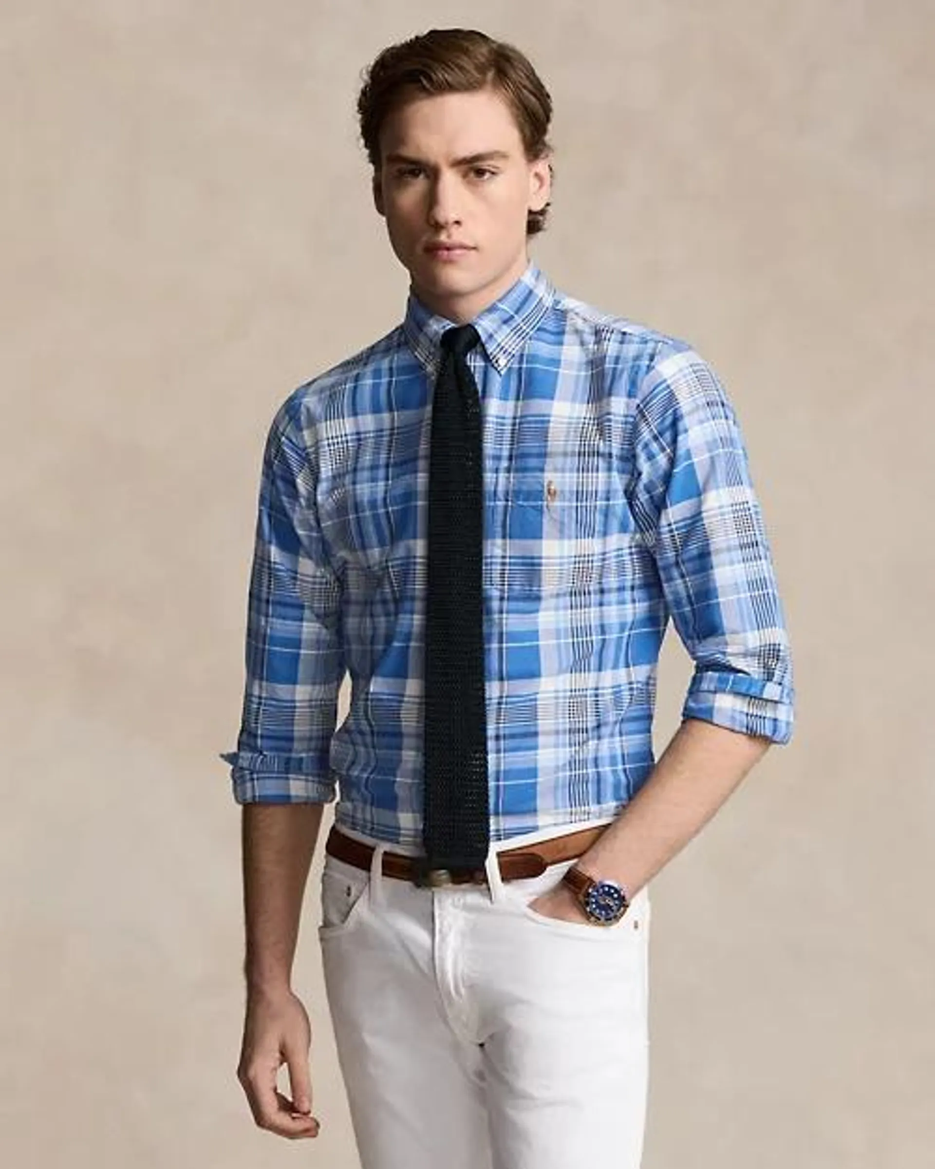 Classic Fit Plaid Oxford Shirt