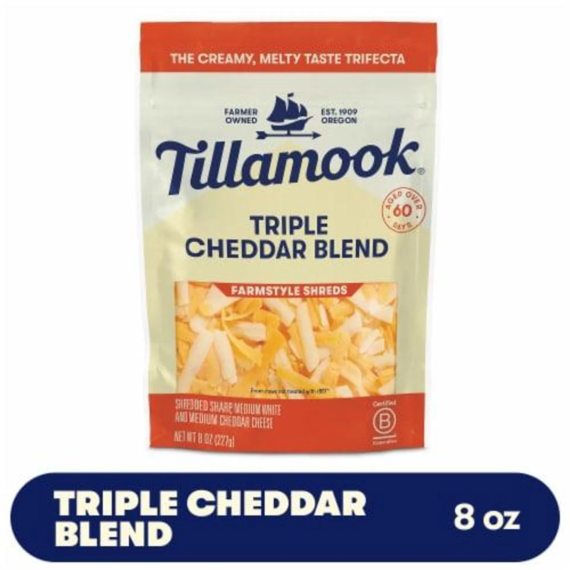 Tillamook® Triple Cheddar Shredded Cheese Farmstyle
