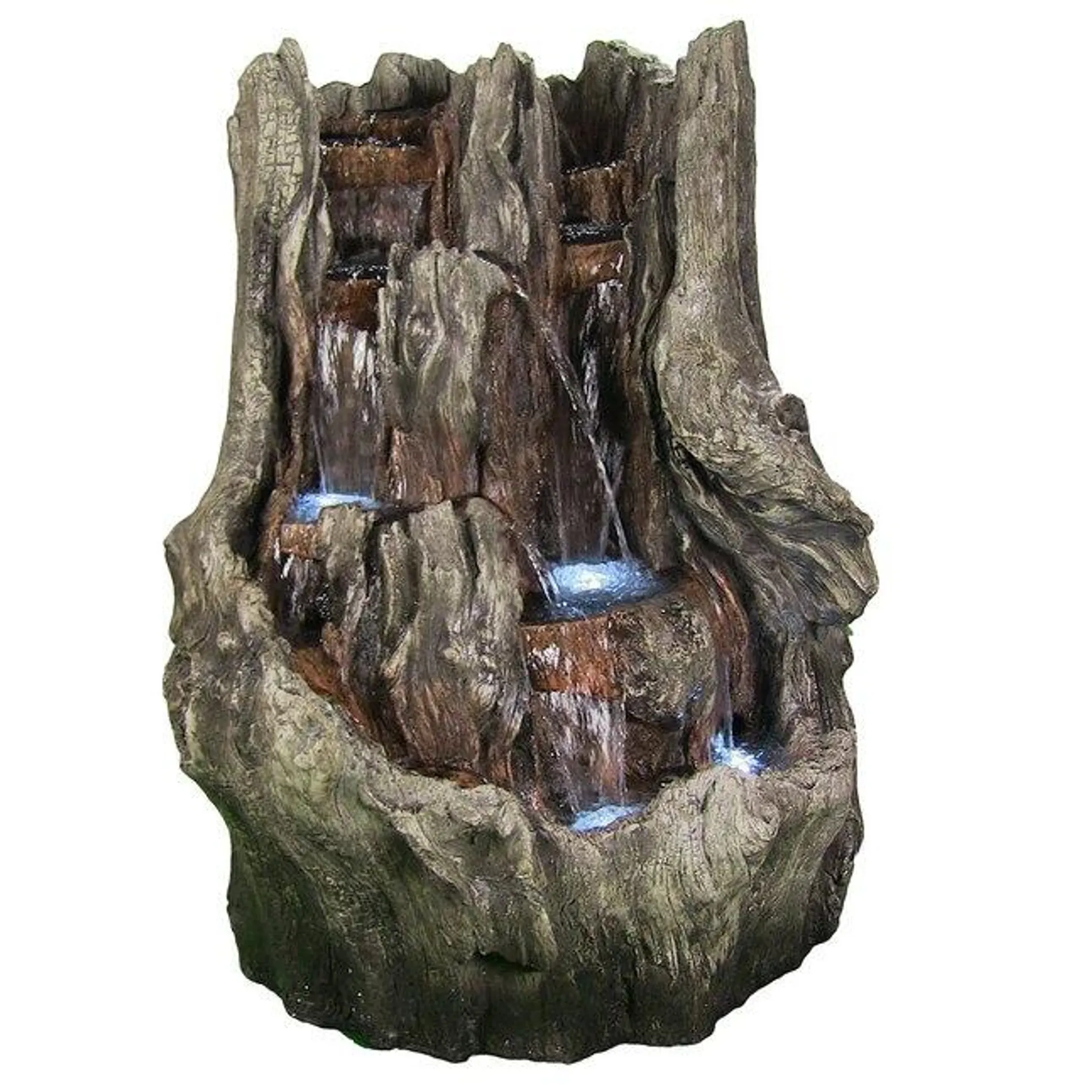 Sunnydaze Decor 53-in H Resin Rock Waterfall Outdoor Fountain Pump Included