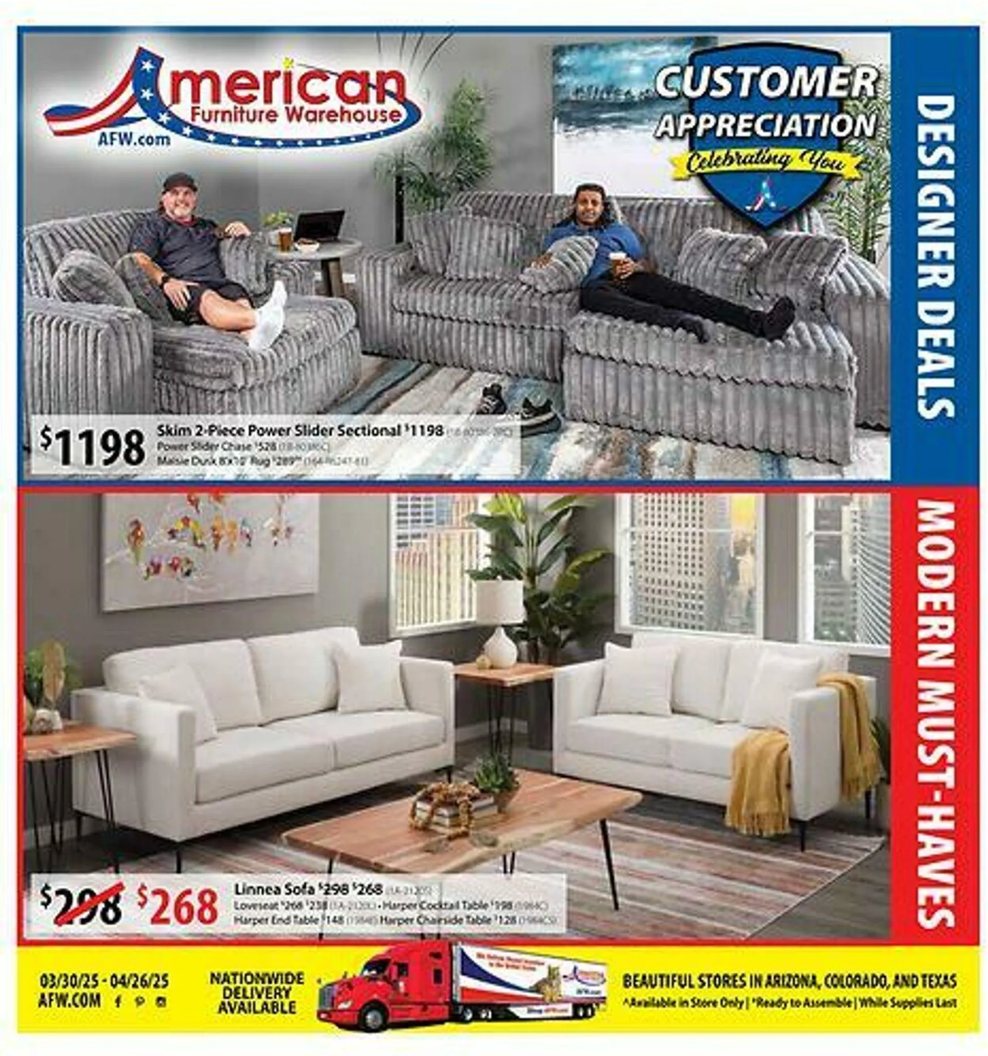 Weekly ad American Furniture Warehouse Current weekly ad from August 17 to August 31 2025 - Page 1