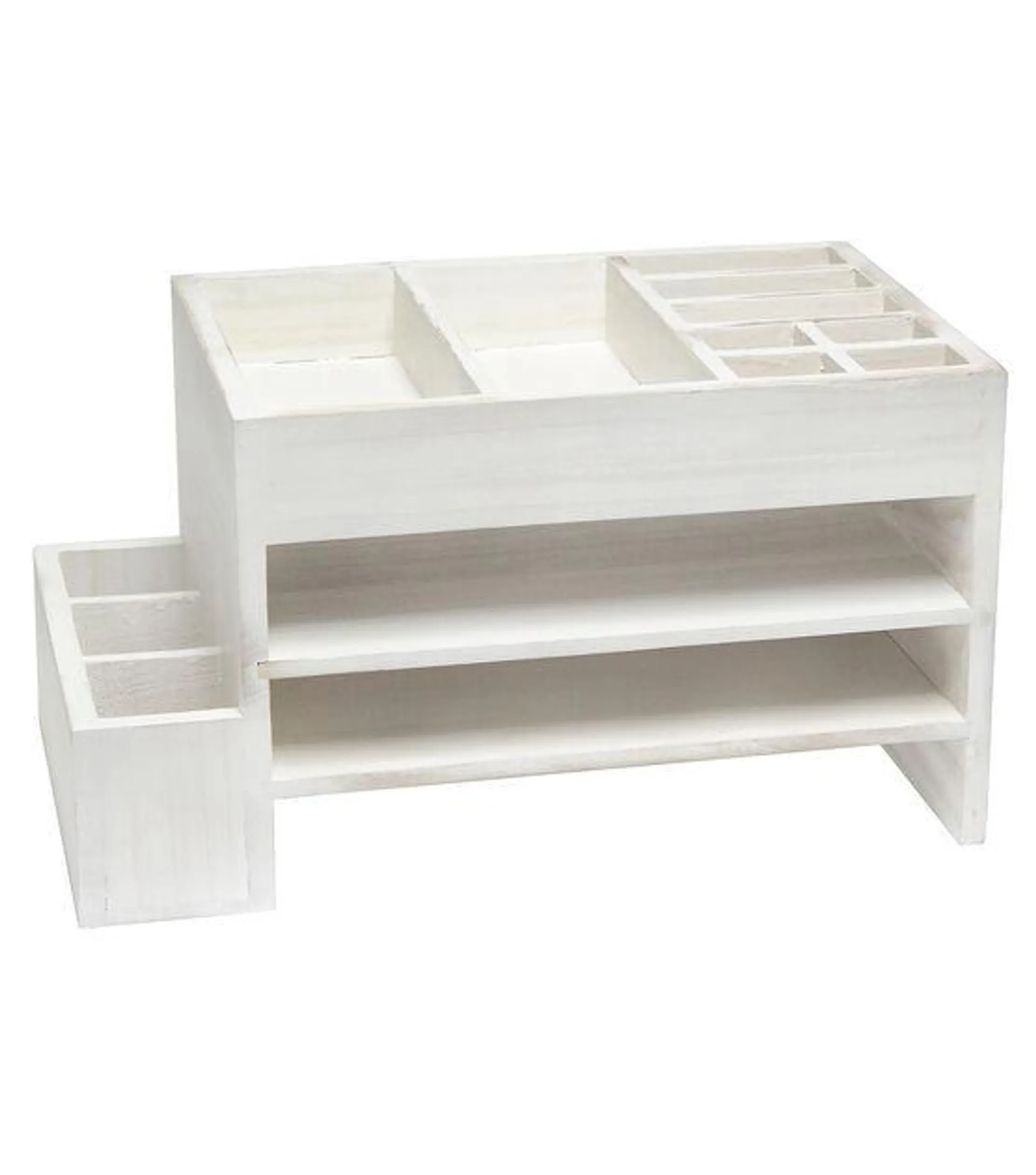 All The Rages Home Office Tiered Desk Organizer White Wash