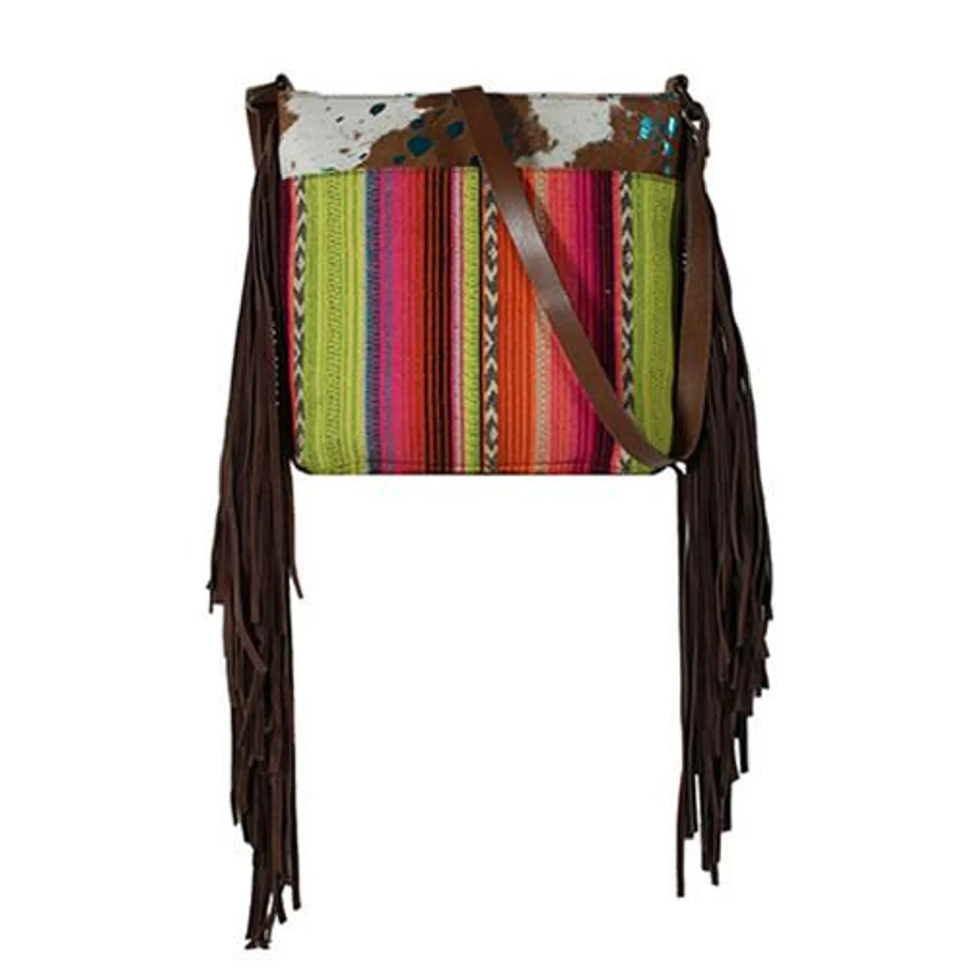 Nocona Multi Colored Conceal Carry Crossbody with Calf Hair Border