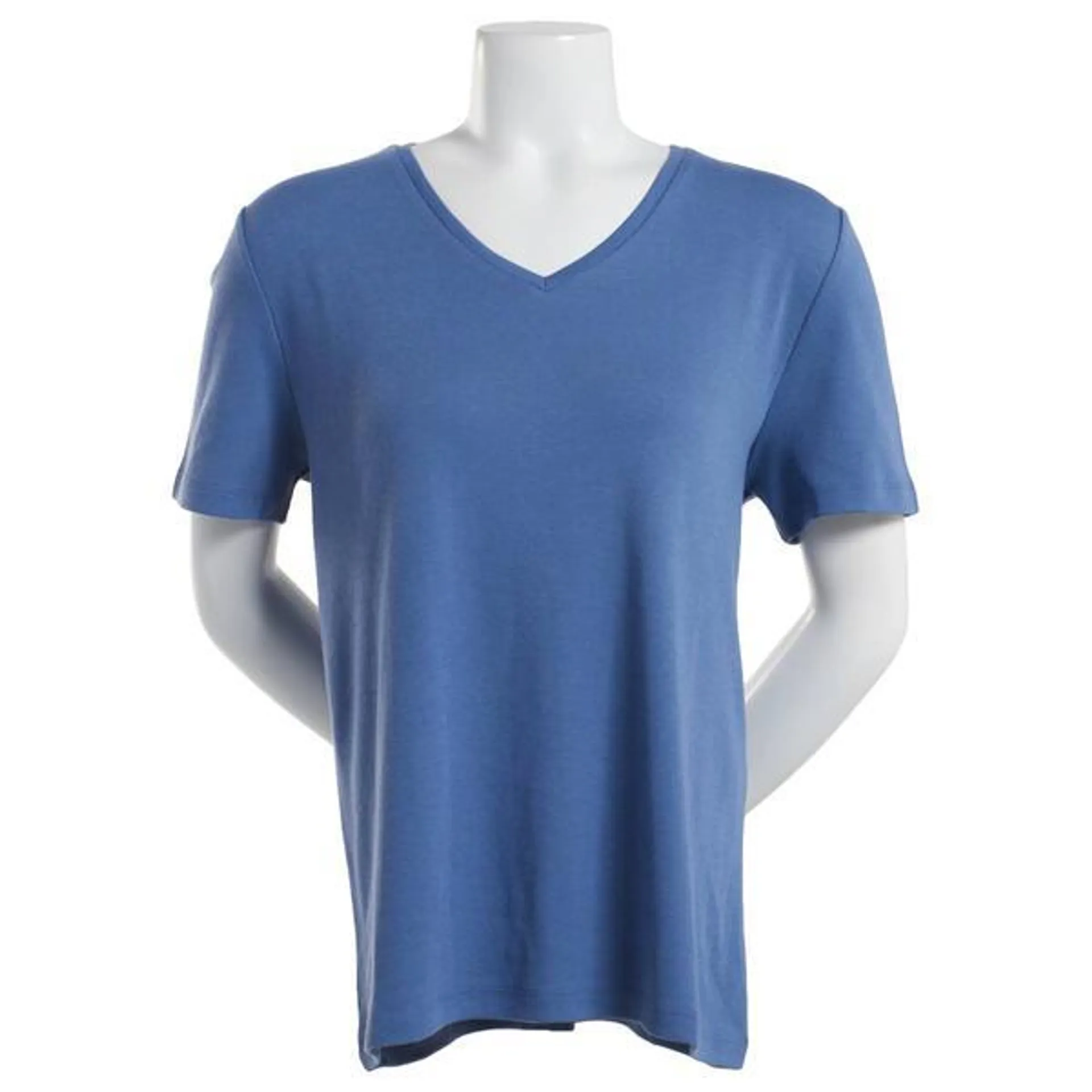 Womens Hasting & Smith Short Sleeve Solid V-Neck Tee