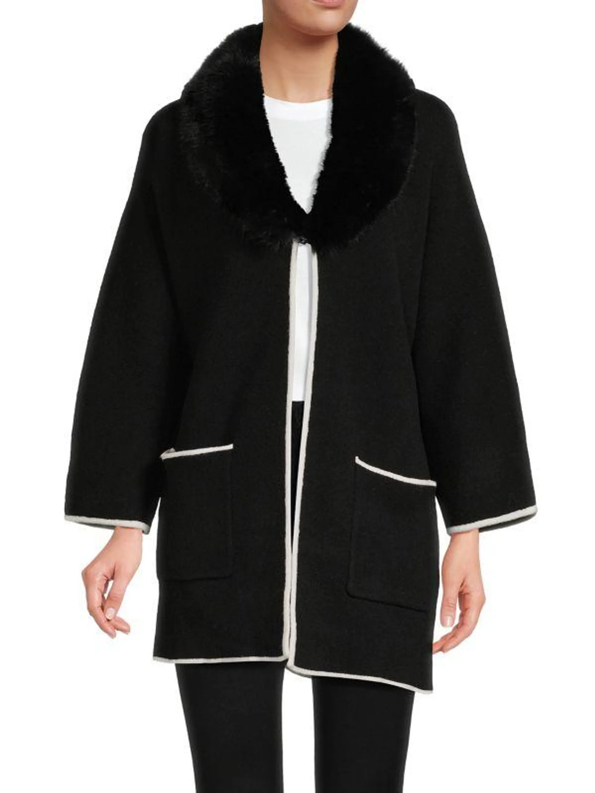 Faux Fur Collar Jacket