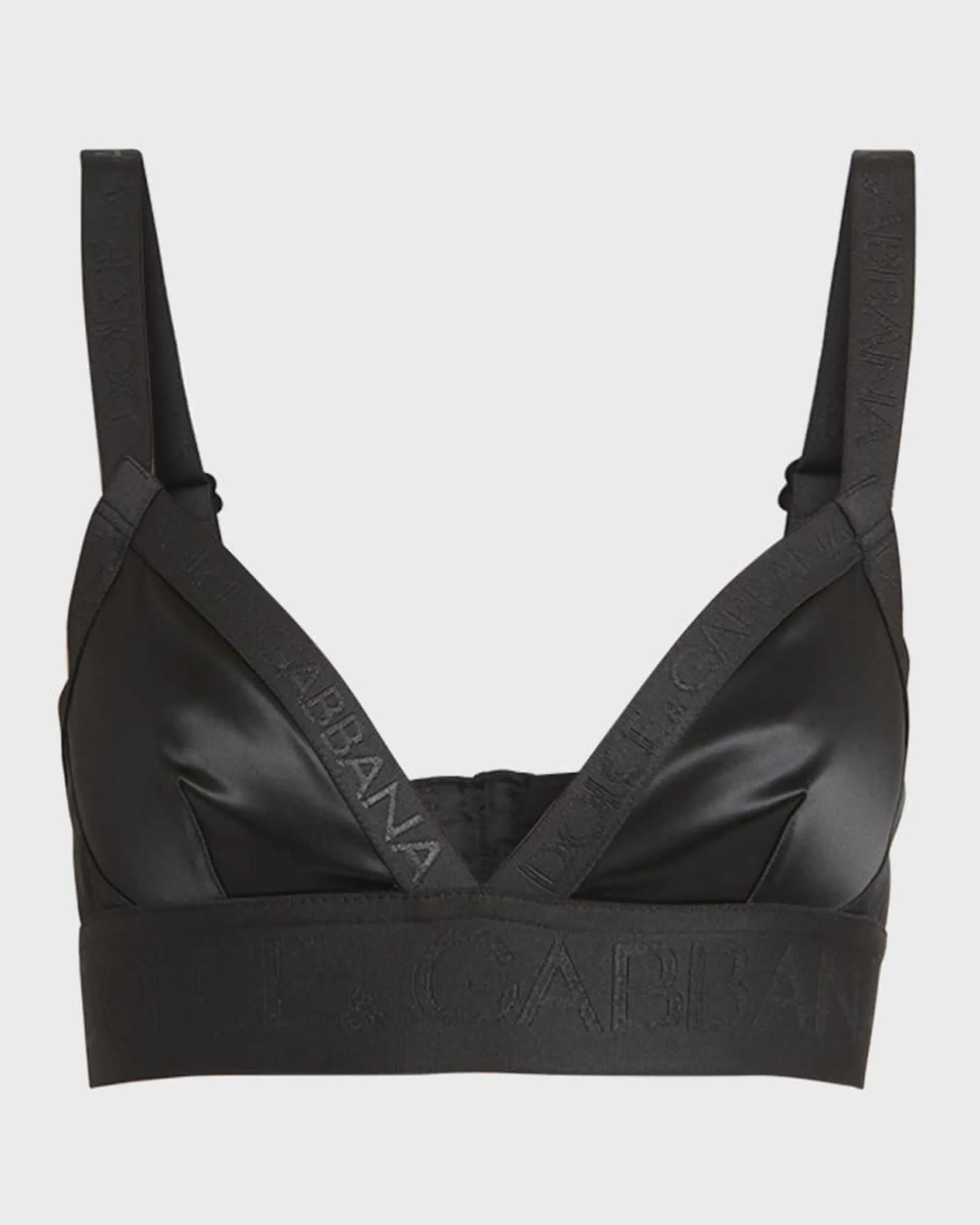 Logo Stretch Satin Triangle Bra