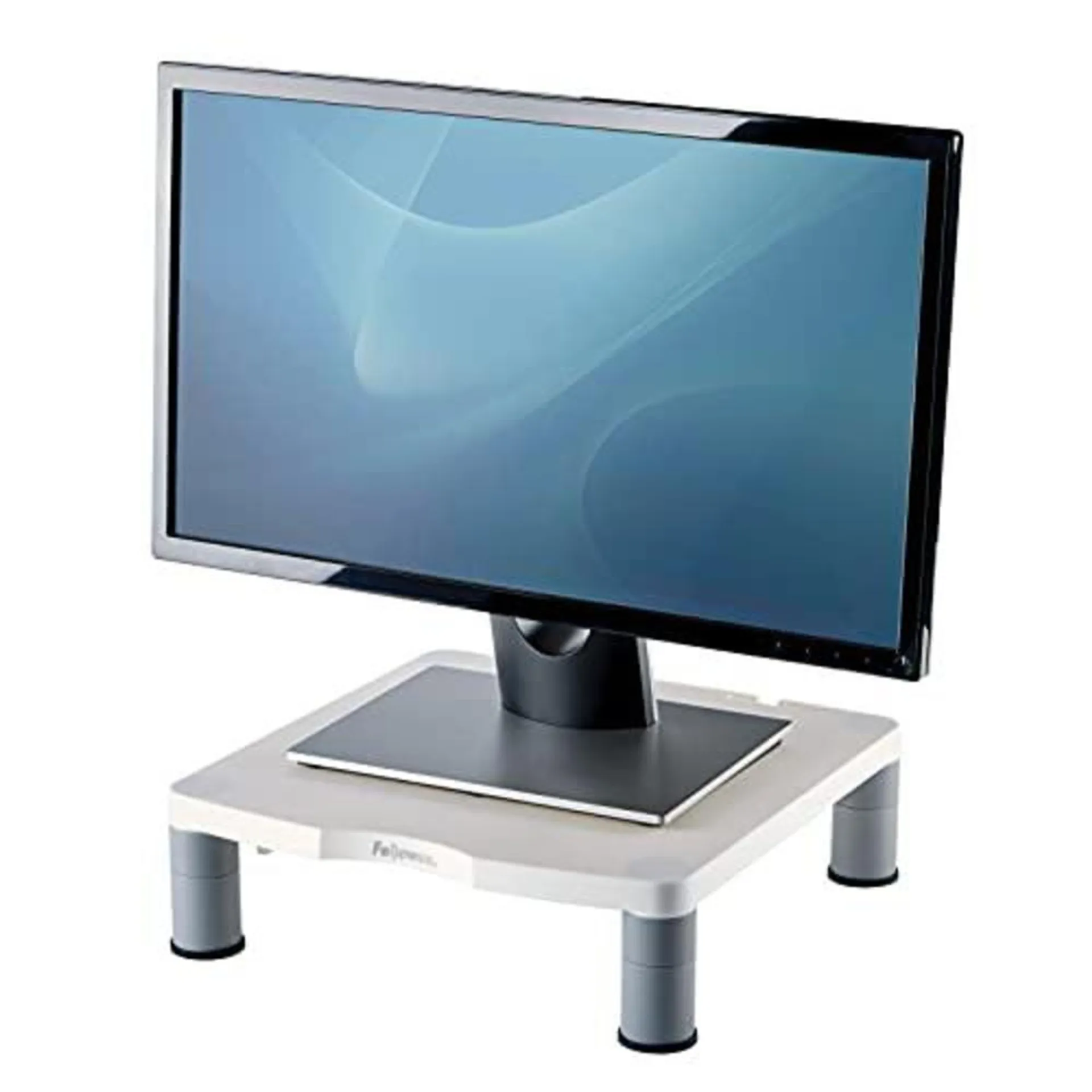 fellowes standard monitor riser (91712), platinum/graphite