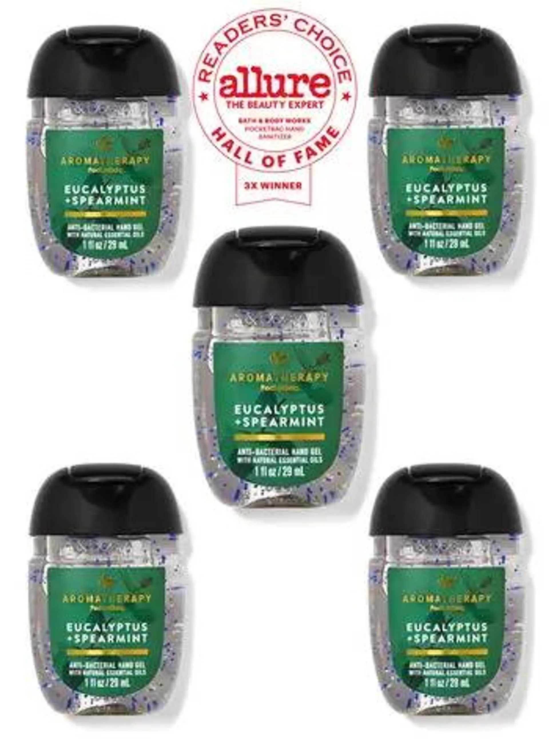 Eucalyptus Spearmint PocketBac Hand Sanitizers, 5-Pack