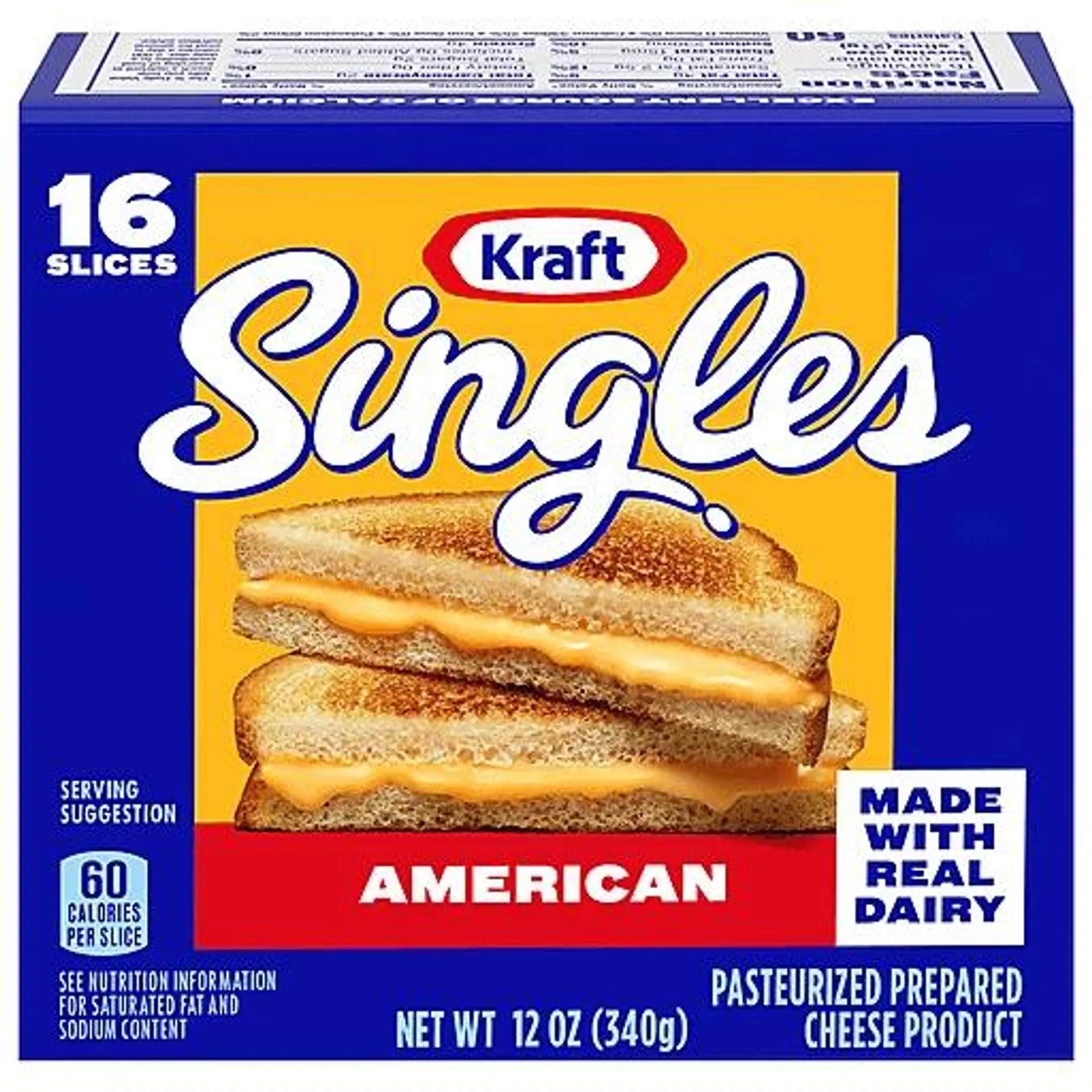 Kraft Cheese Slices, American, Singles 16 Ea