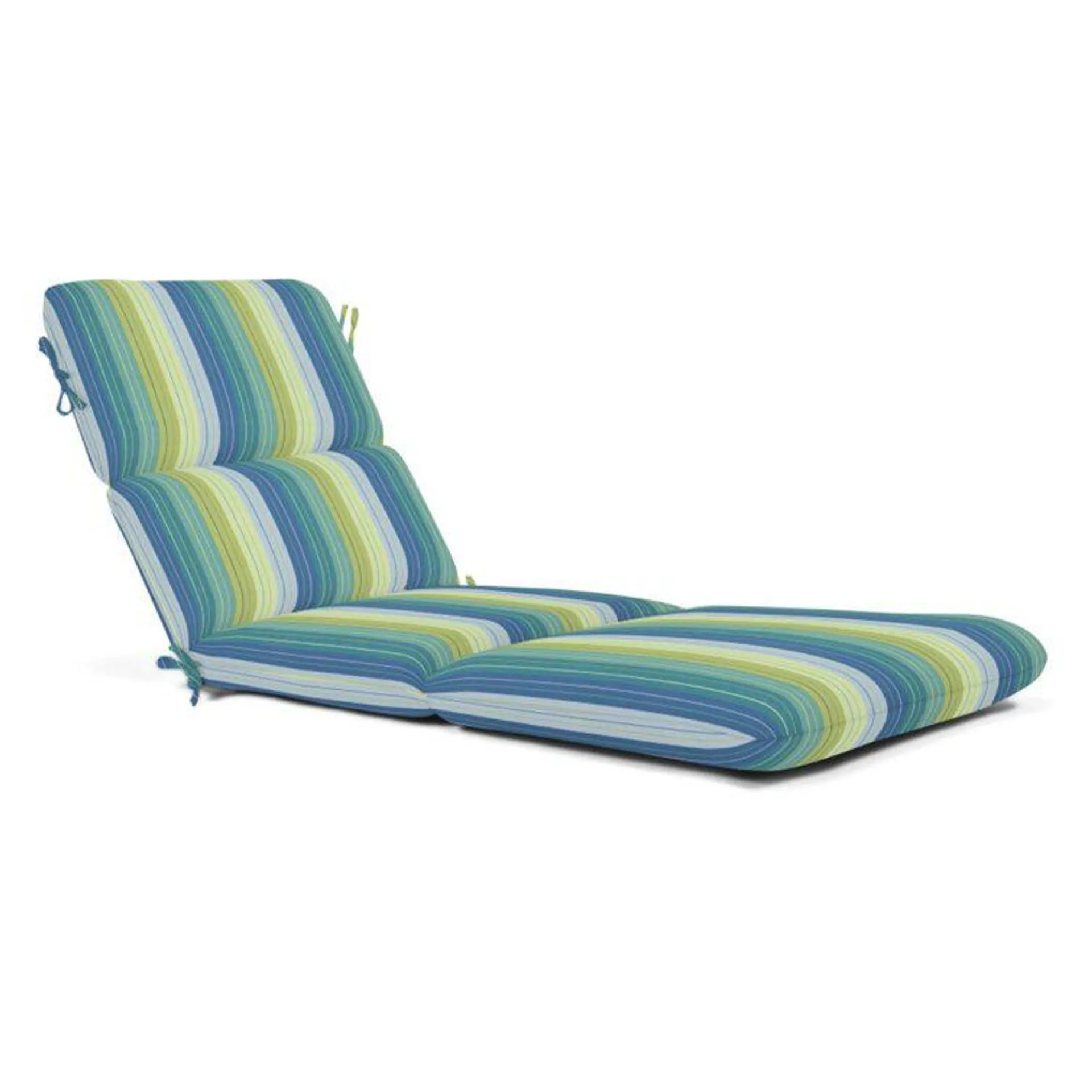 Striped Outdoor Chaise Lounge Cushion