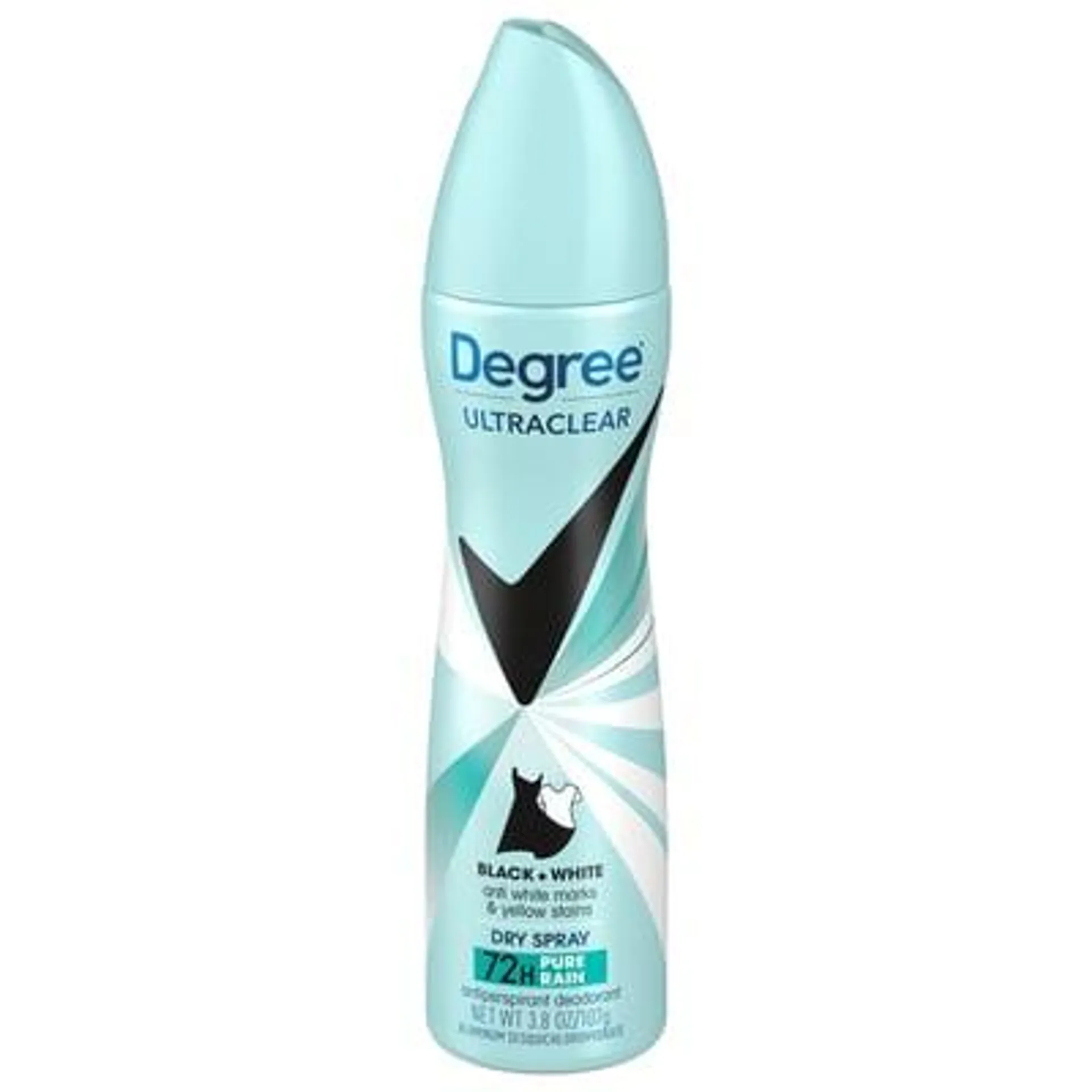 Degree, Ultraclear - Antiperspirant Deodorant, 72H, Pure Rain, Black + White, Dry Spray