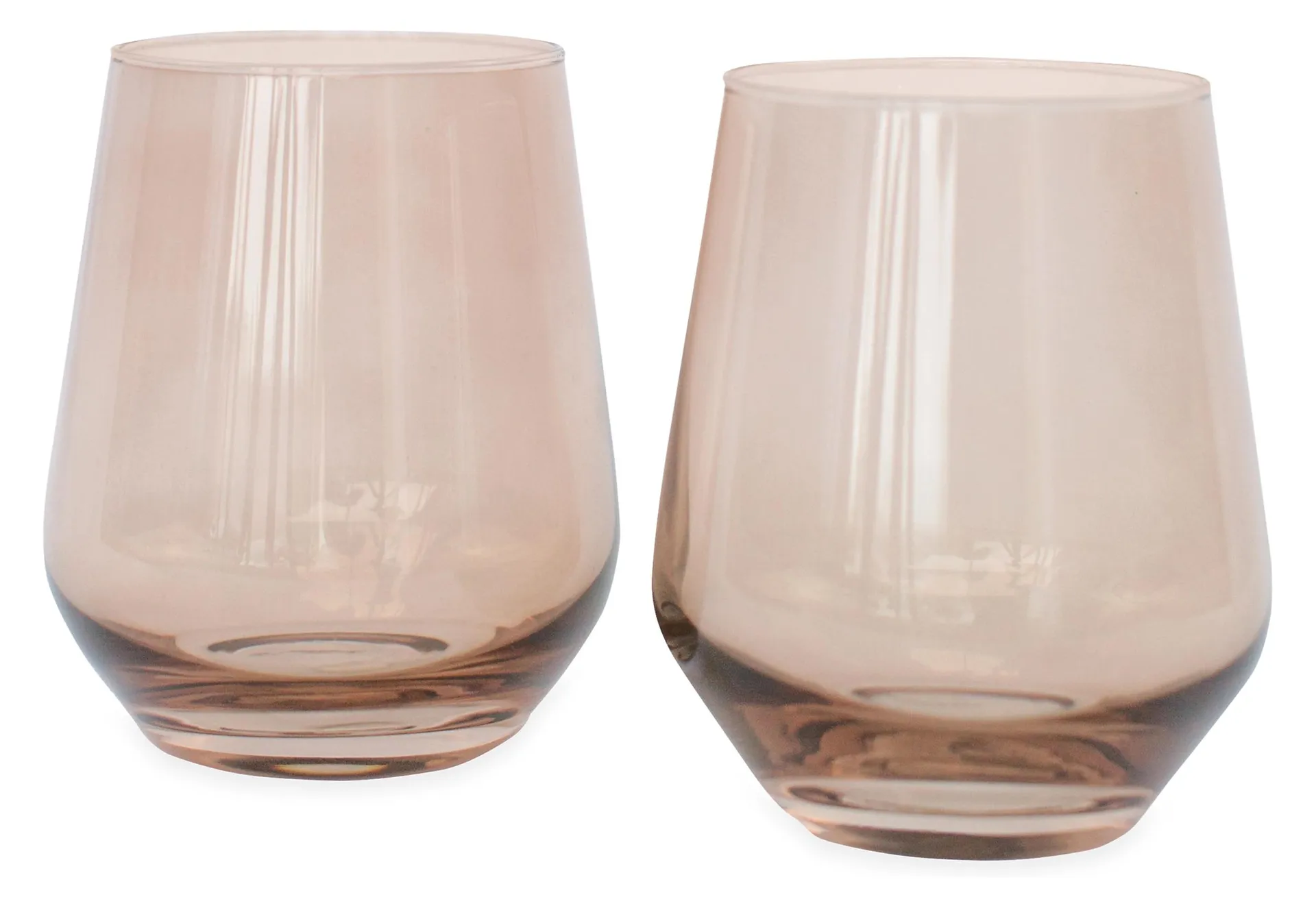 Estelle Stemless Wine Glass Set of Two in Amber