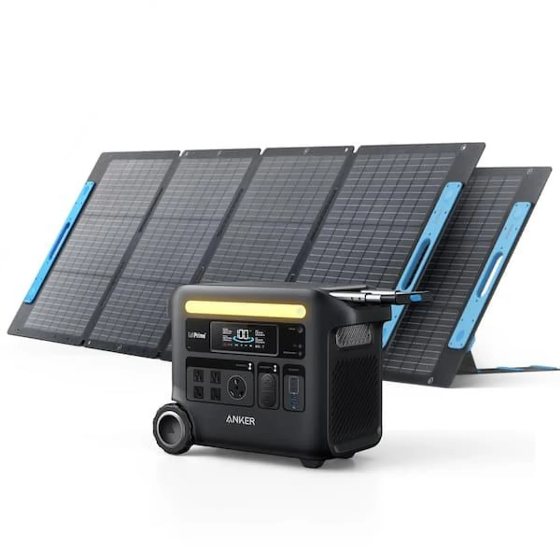 2400W Output/2800W Peak SOLIX F2600 Push Button Start Solar Generator w/ 200W Solar Panels for Home Backup, Camping, RV