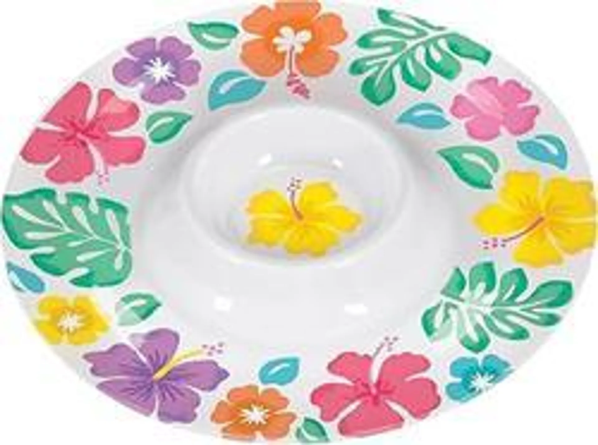 Hibiscus Melamine Chip & Dip Tray