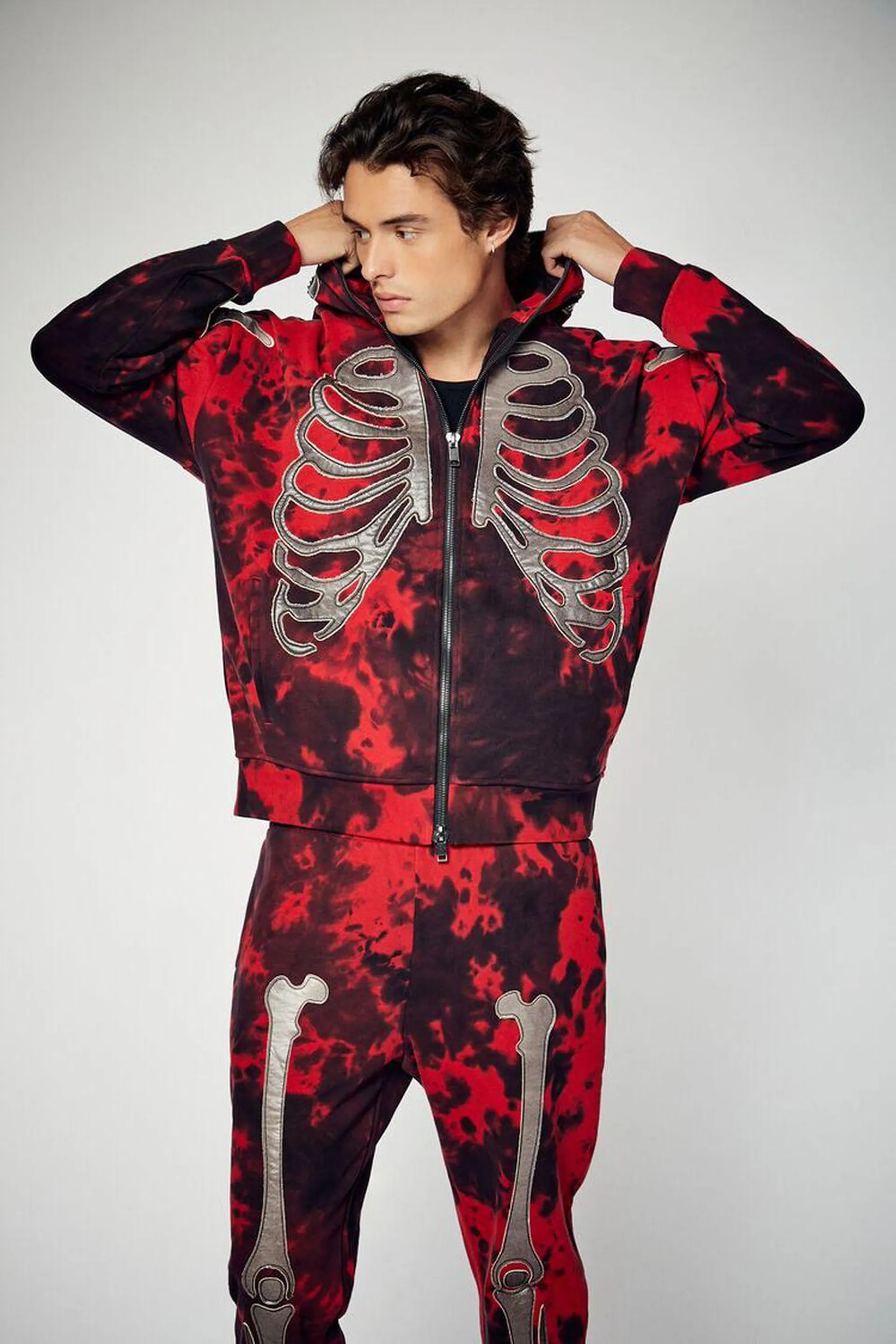 Heat-Reactive Skeleton Zip-Up Hoodie