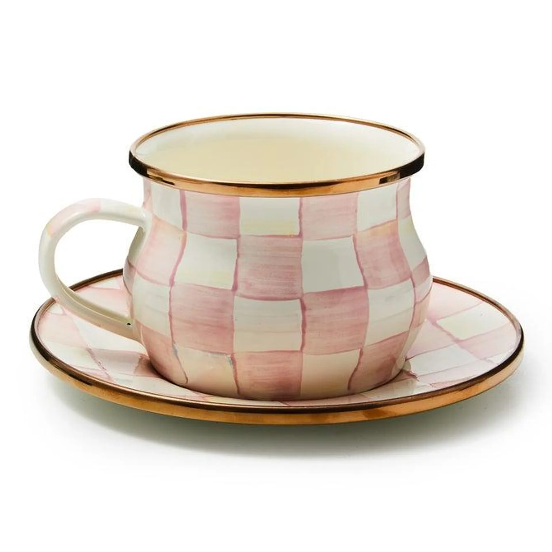 Enamel Teacup & Saucer