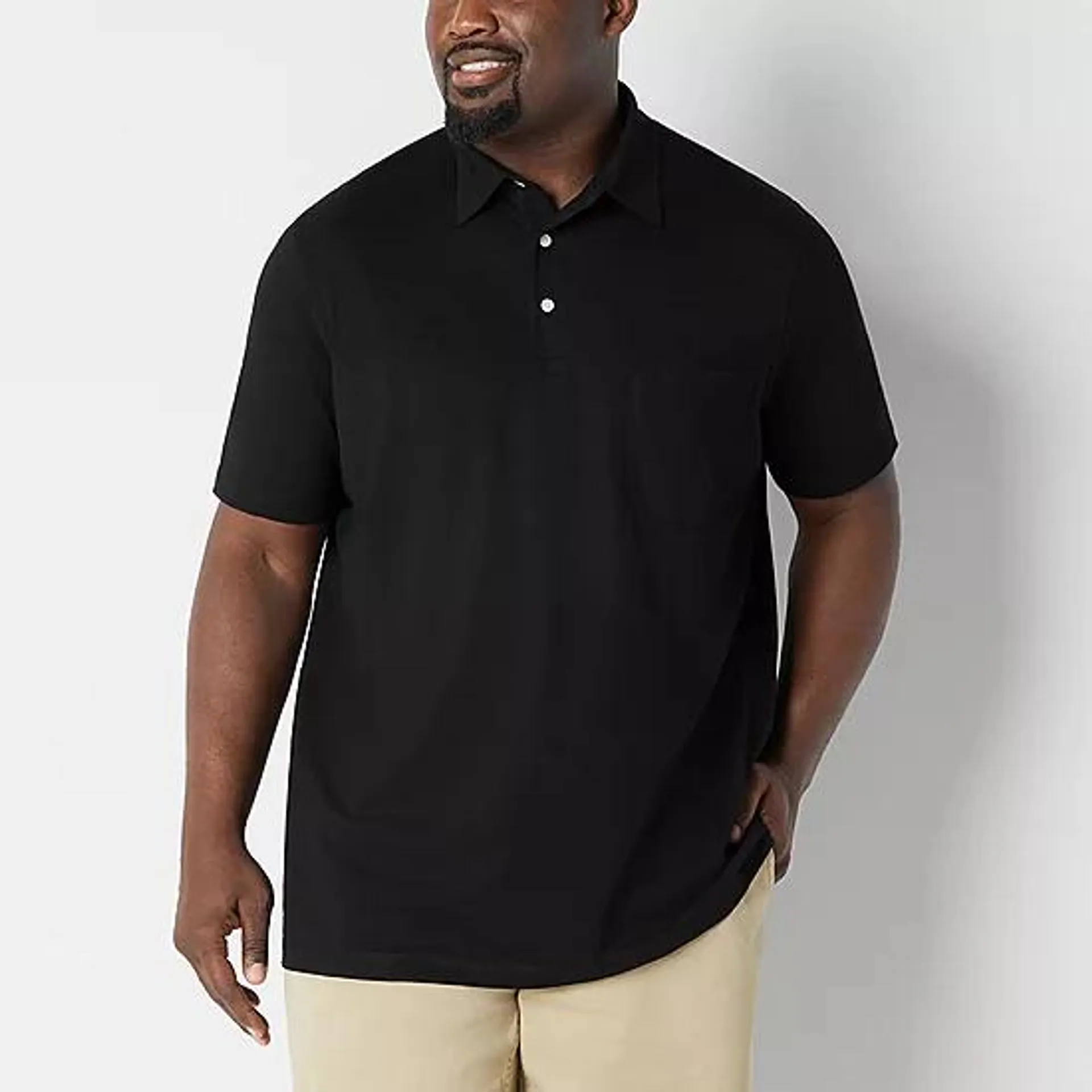 new! St. John's Bay Jersey Big and Tall Mens Regular Fit Short Sleeve Polo Shirt