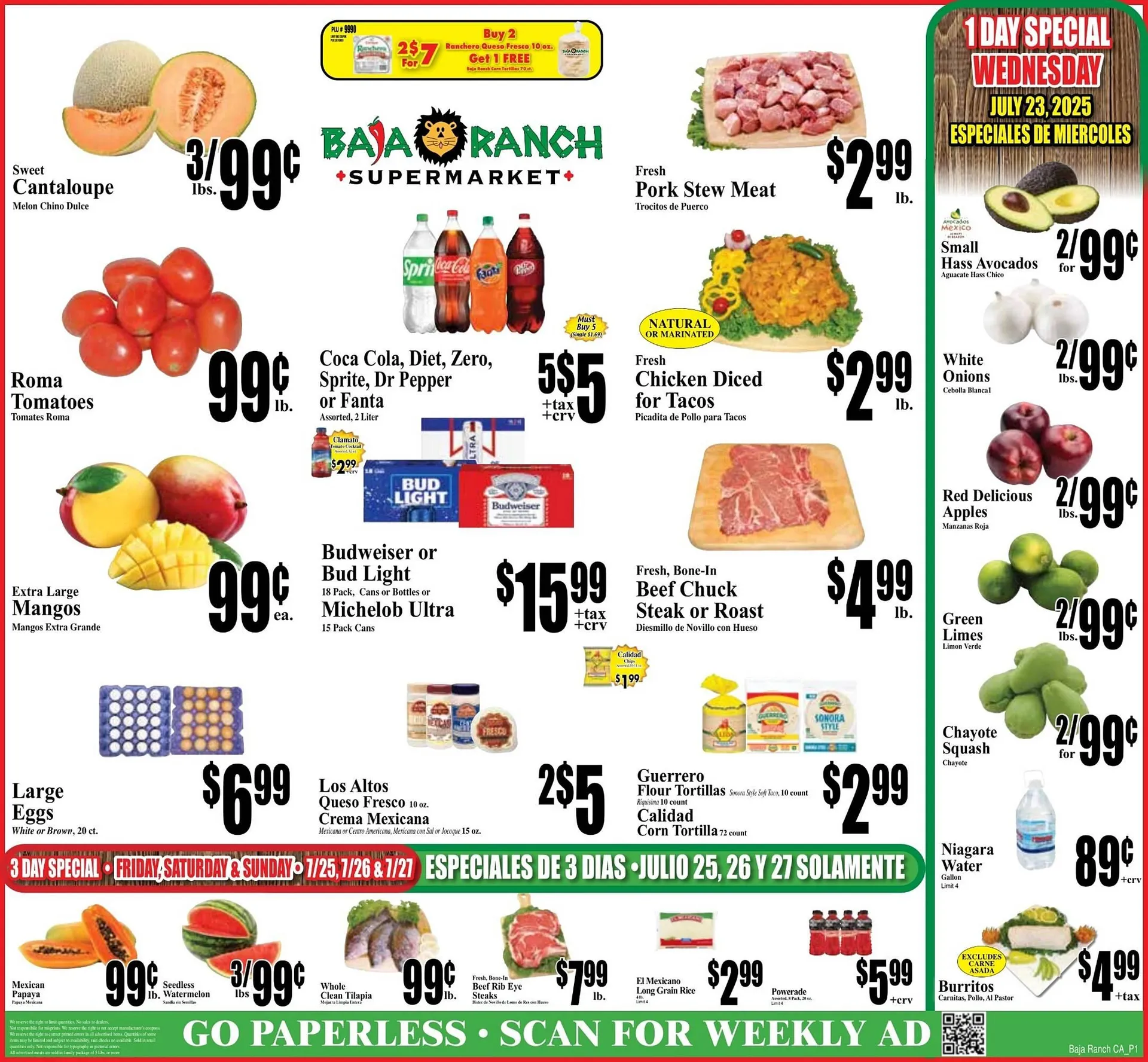 Weekly ad Baja Ranch Weekly Ad from July 23 to July 29 2025 - Page 1