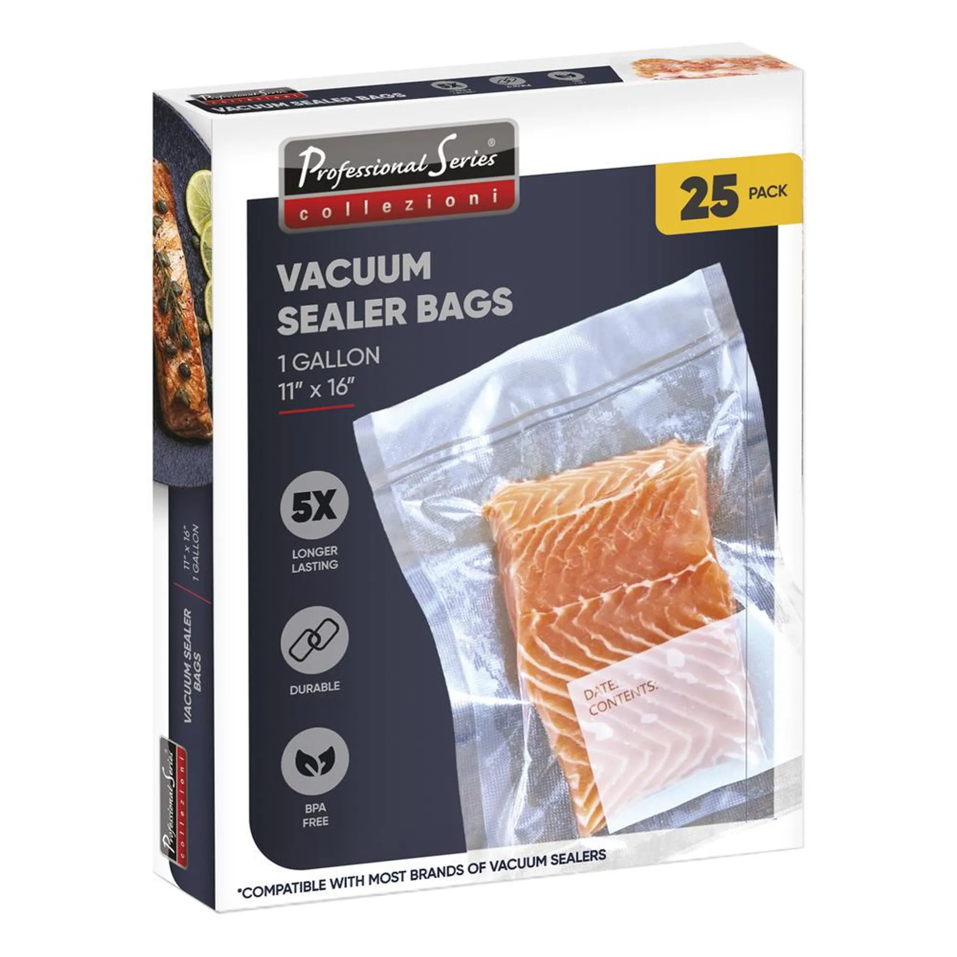 11" x 16" Gallon Vacuum Sealer Bags - 25 pack