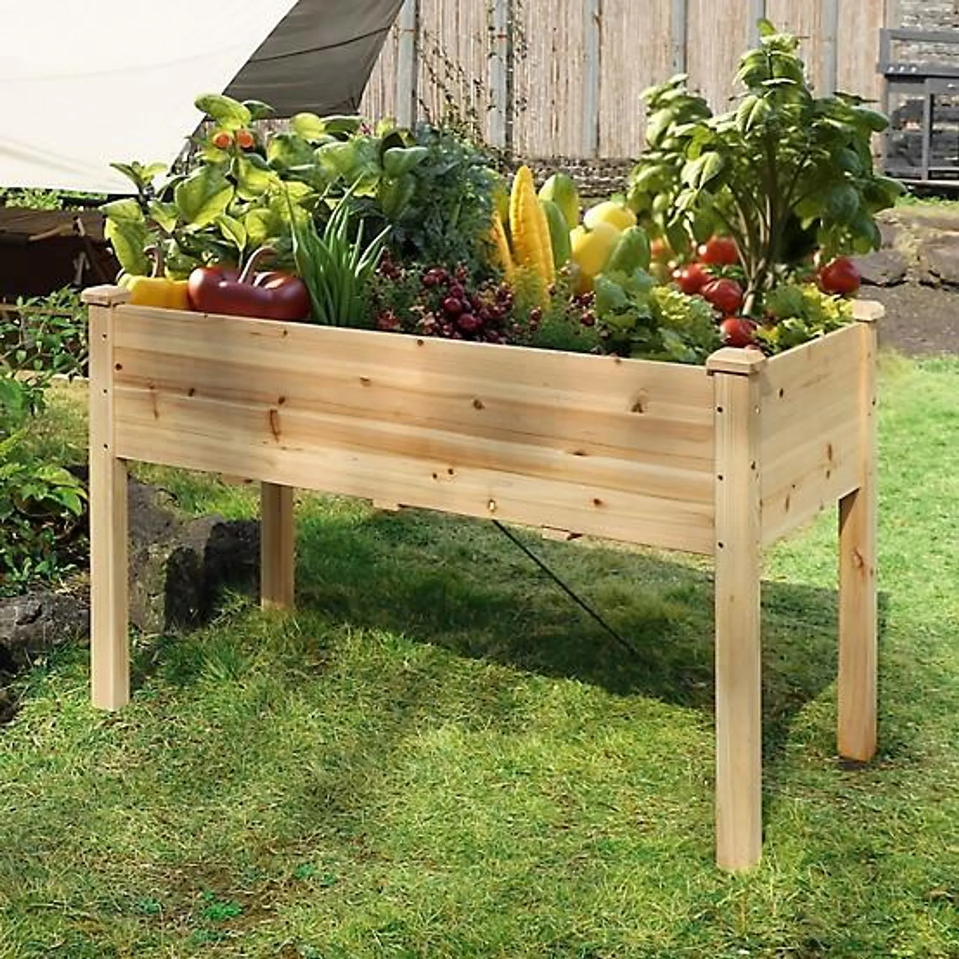 Cedar Raised Garden Bed Elevated Planter Box with Drainage Holes, 47 in. x 23 in. x 30 in.