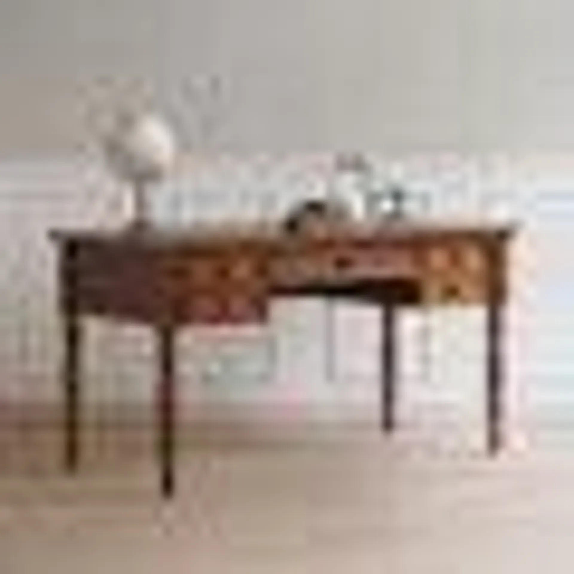 Vintage Desk with Green Leather Top