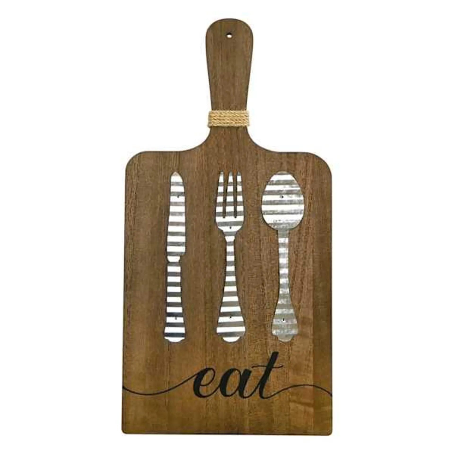 Eat Paddle With Utensils Wall Decor, 9x18