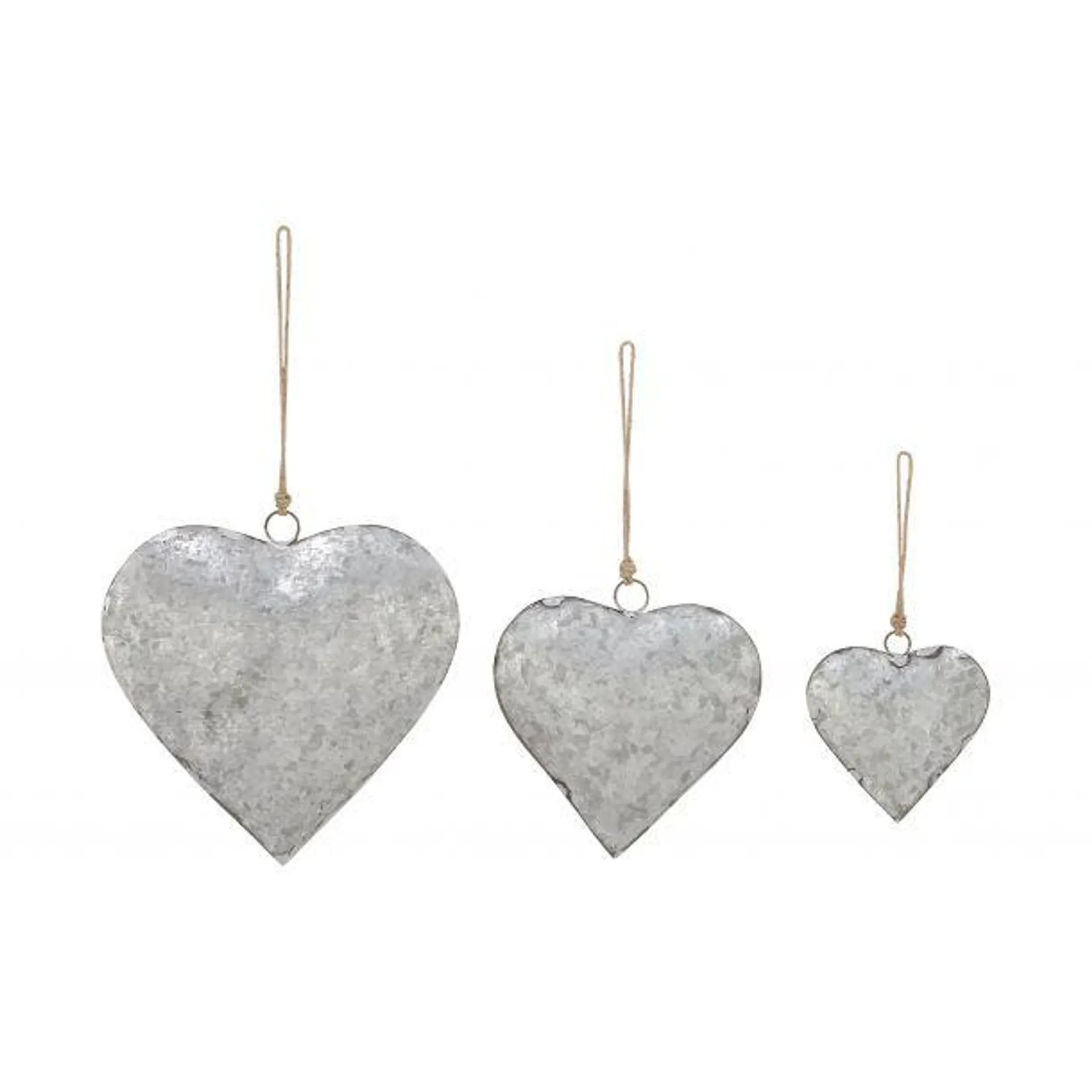 Set of 3 Grey Metal Rustic Windchime, 12", 17", 21"