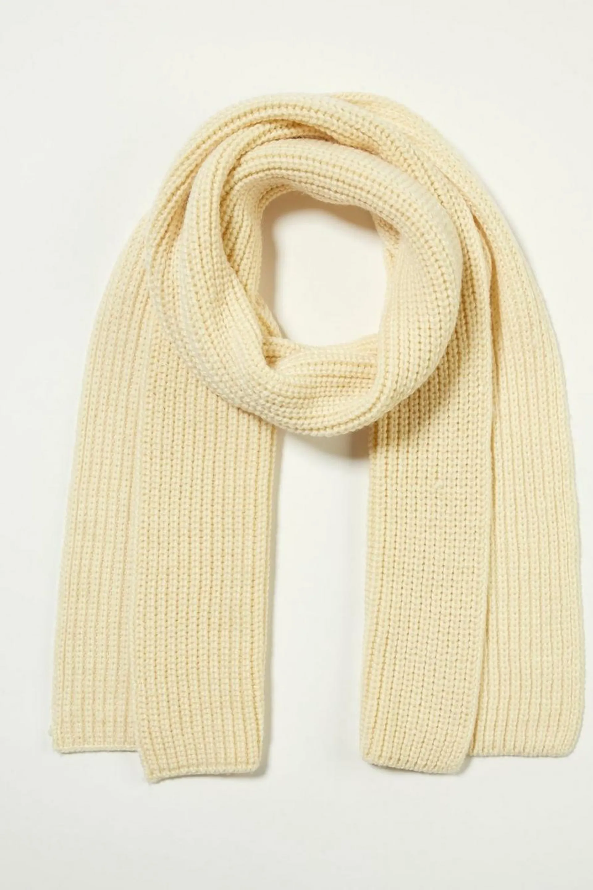 wool rib knit scarf