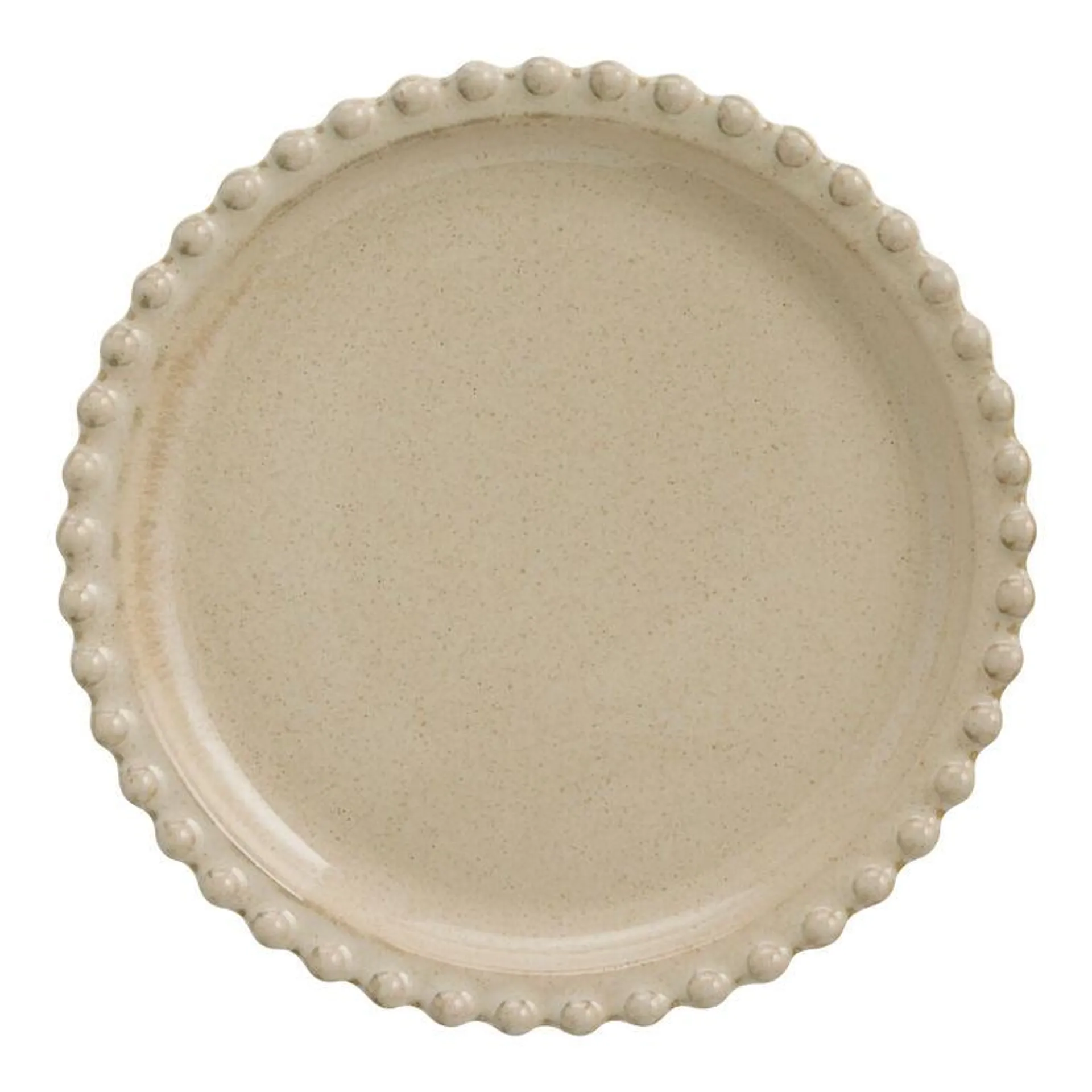 Bobbi Off White Reactive Glaze Beaded Salad Plate