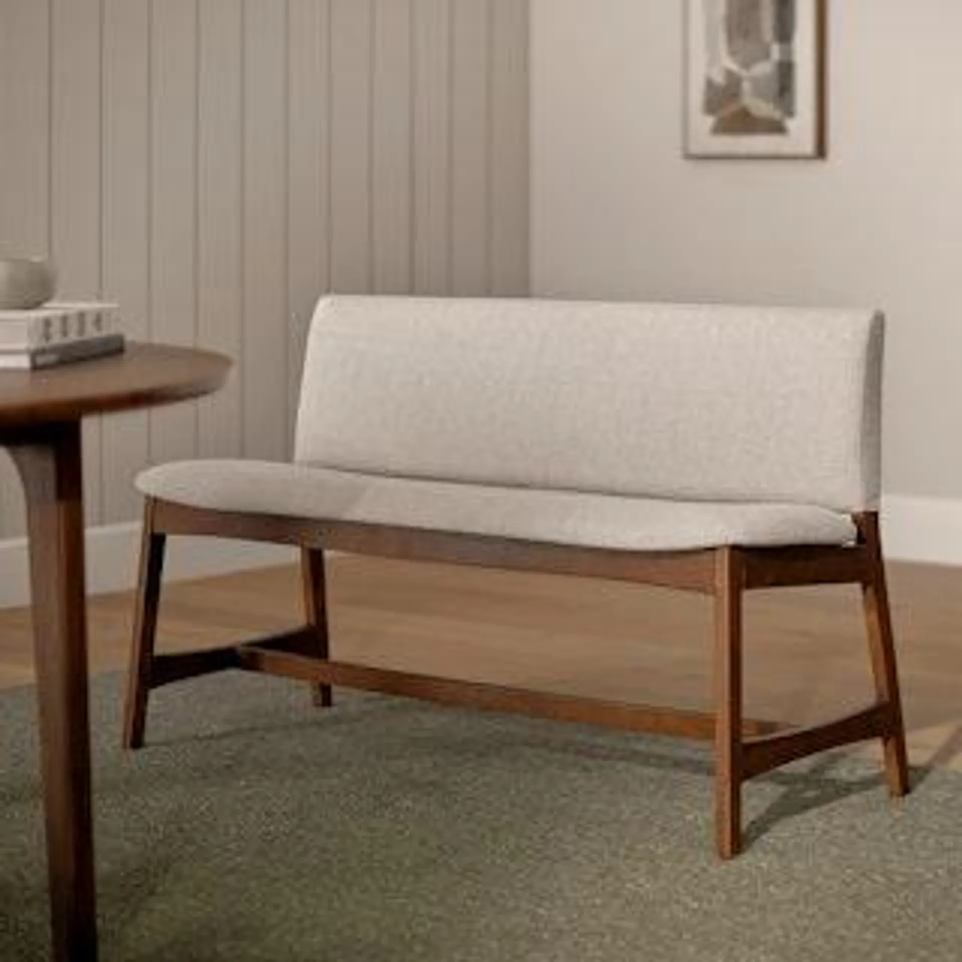 Nosh 51.5" Bench - Walnut and Chalk Gray