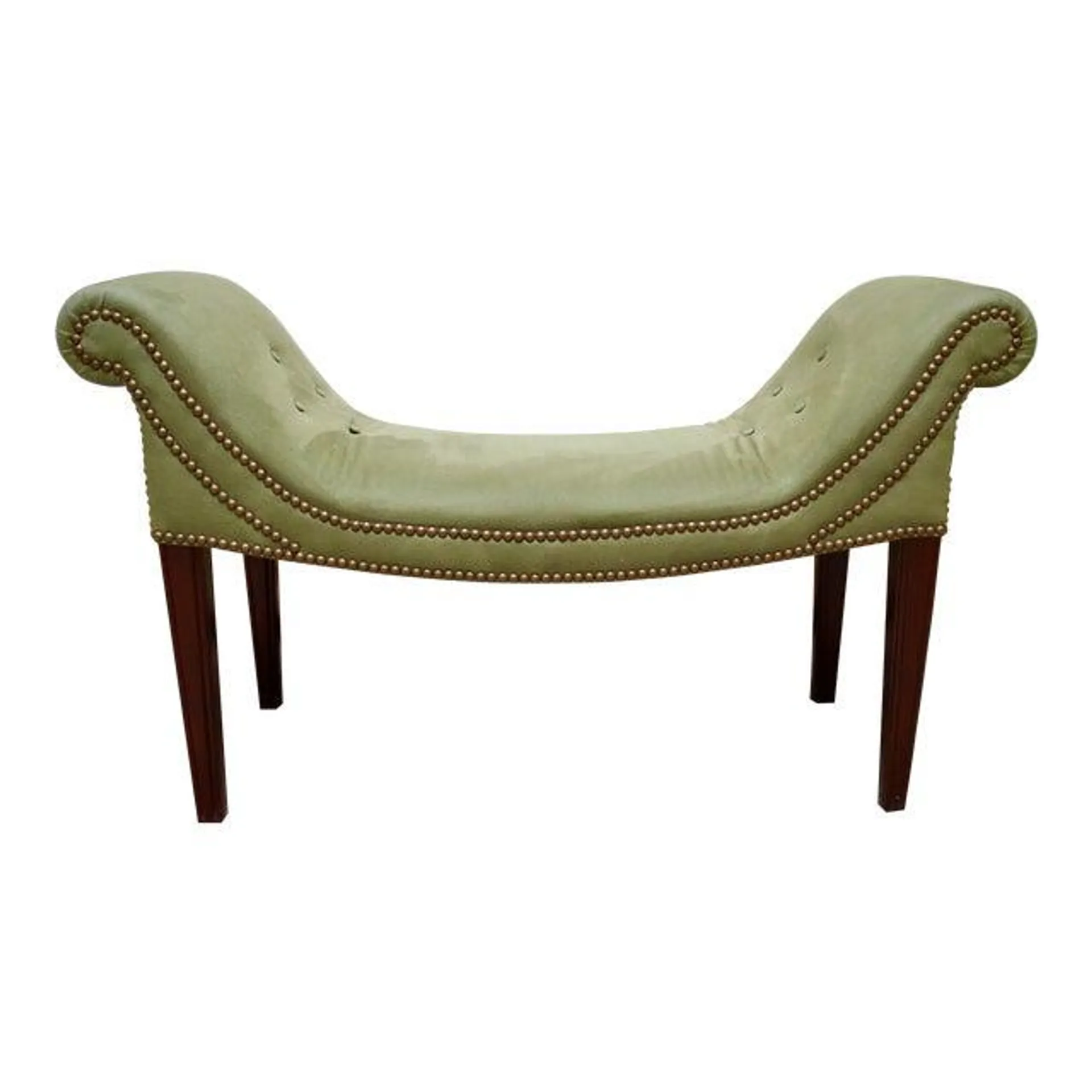Edward Ferrell Custom Made Suede Upholstered Bench