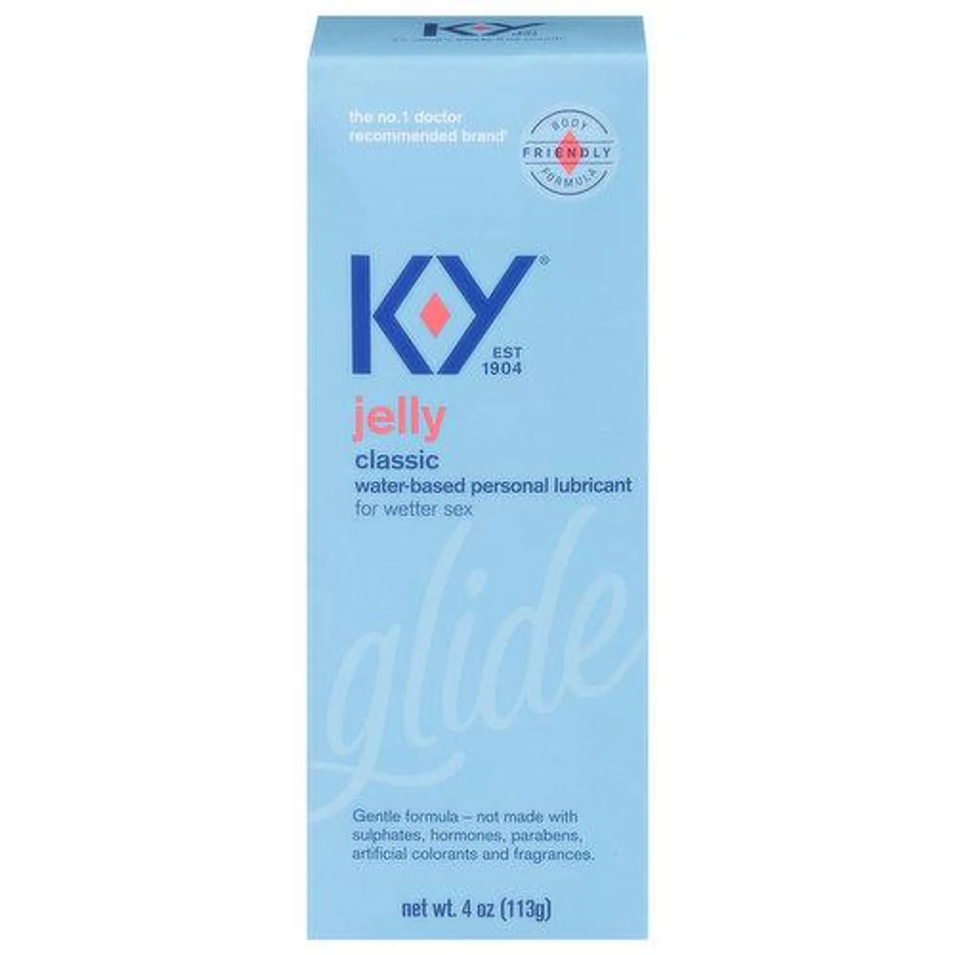 K-Y Glide Personal Lubricant, Classic, Jelly, 4 Ounce