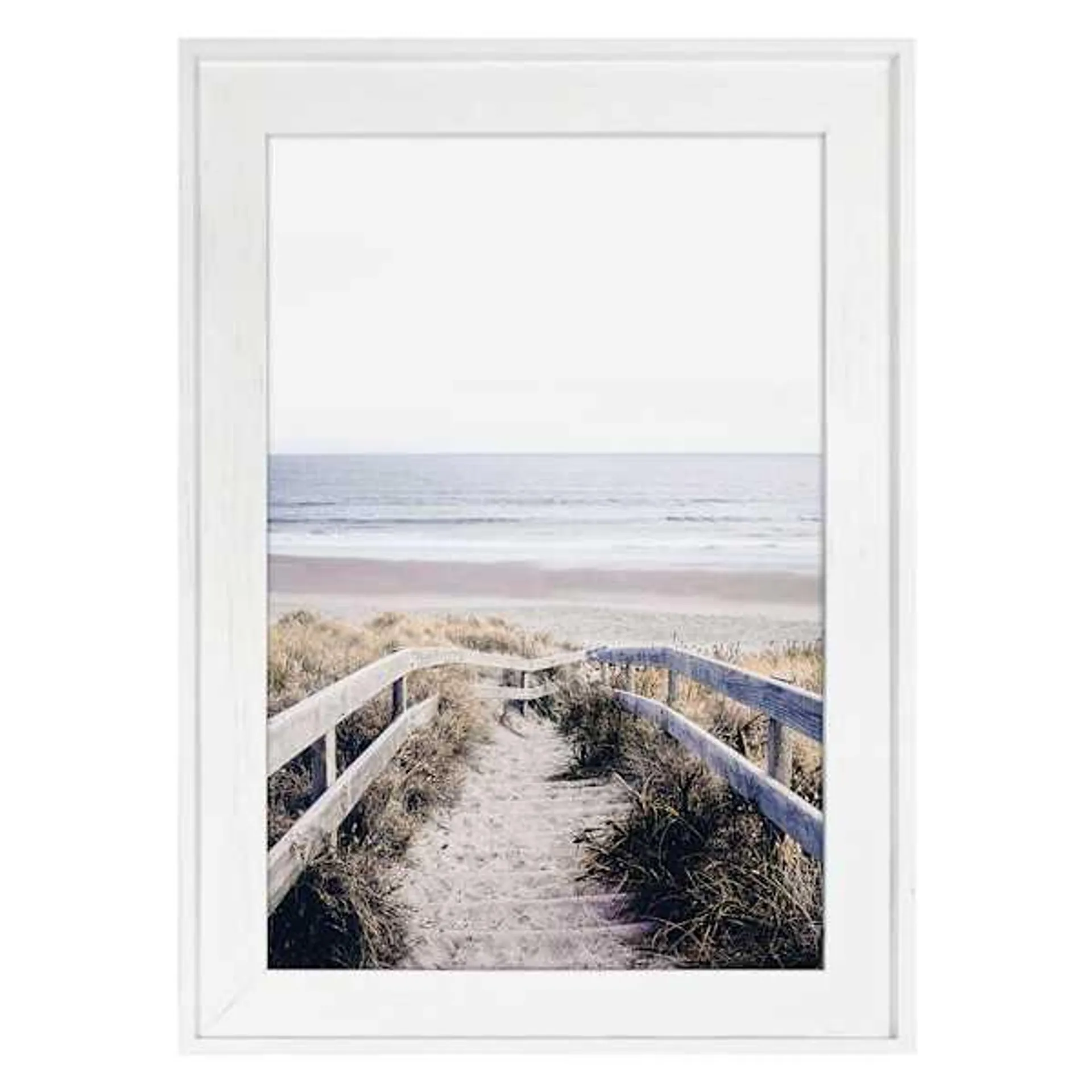 Glass Framed Beach Print Wall Art, 25x35