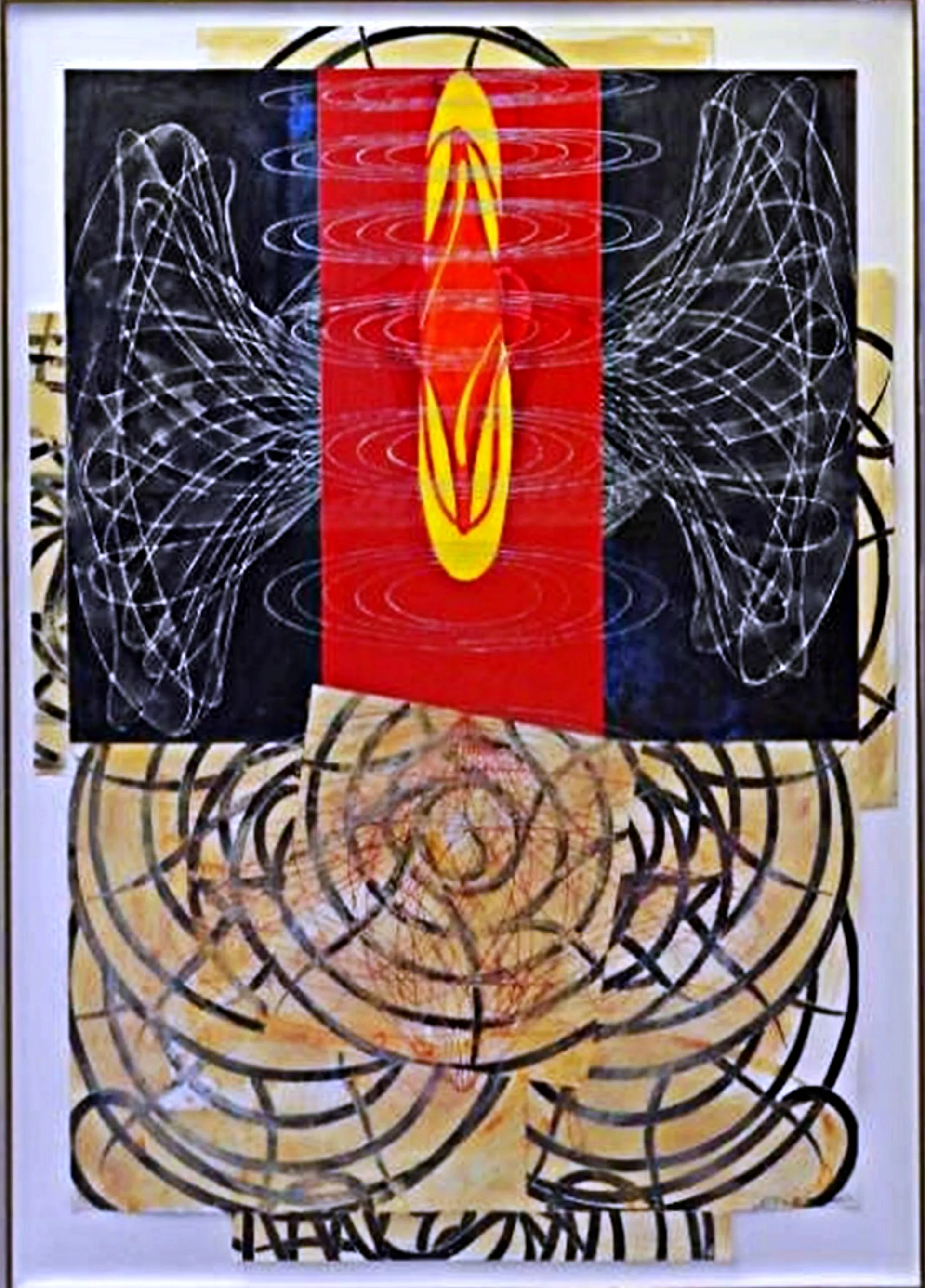 Steven Sorman In Real Time, unique signed Abstract Expressionist painting compared to Matisse