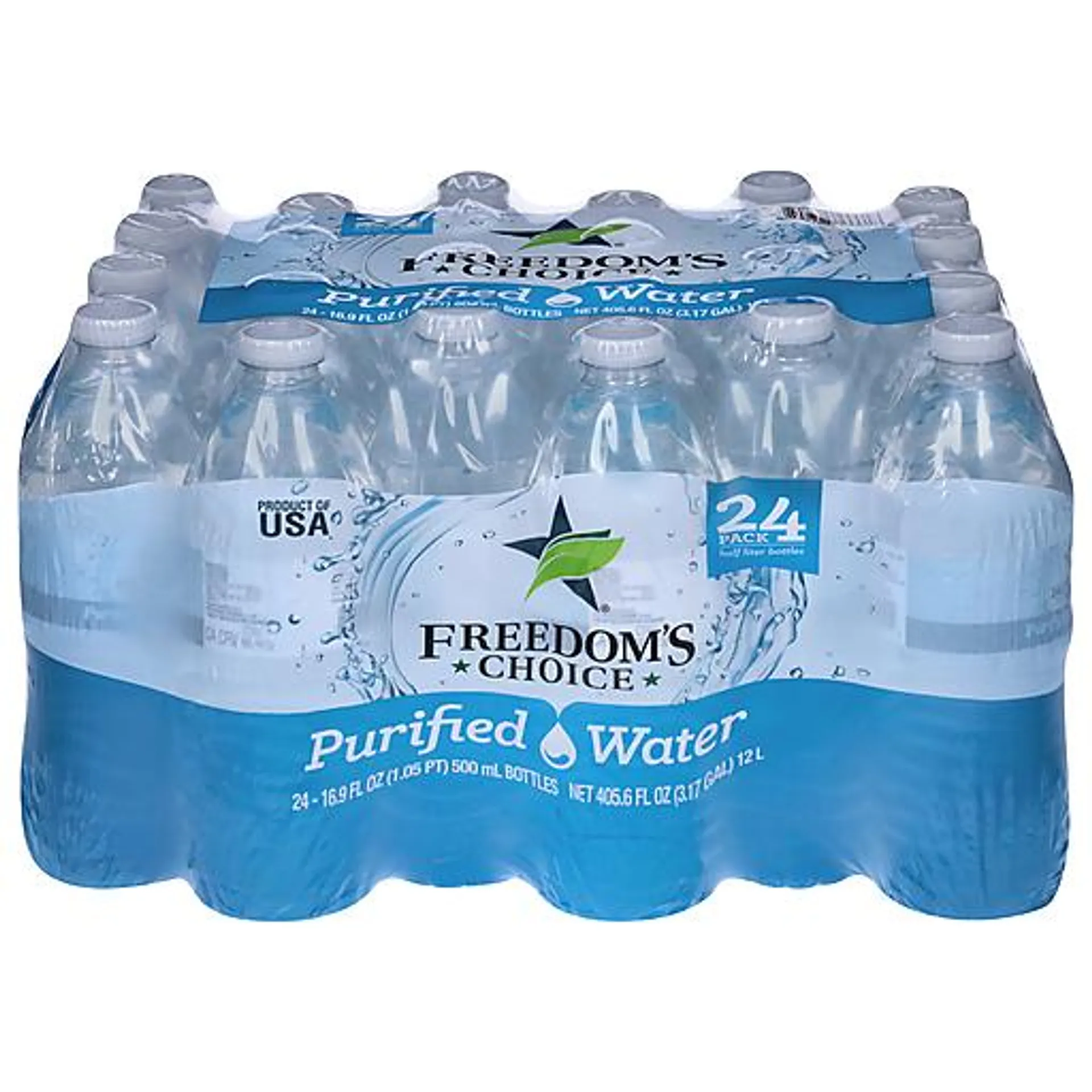 Freedom's Choice Purified Water 16.9 oz bottle 24 pack