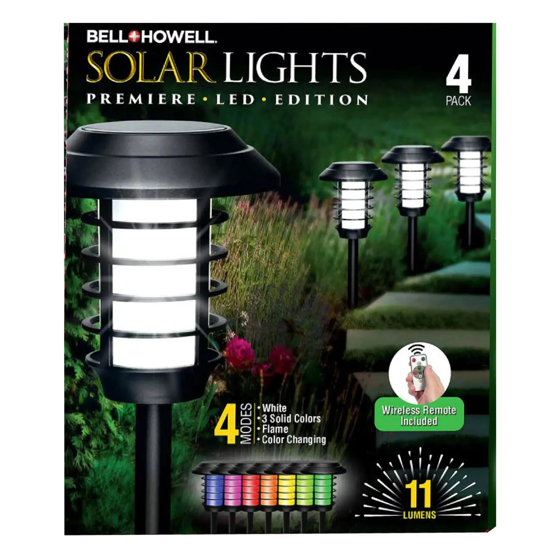 Bell + Howell Solar RGB Pathway Lights with Remote, 8 pk.