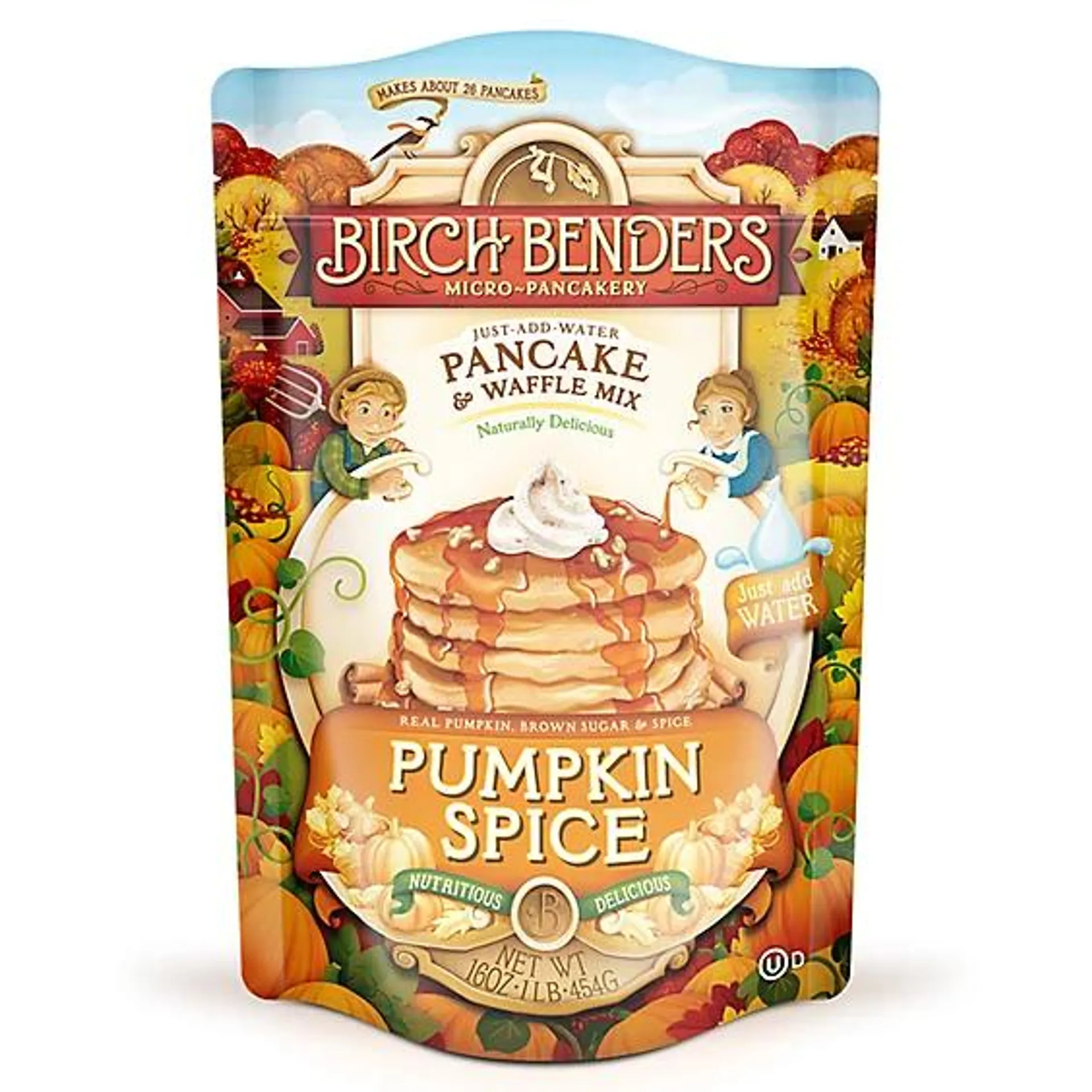 Birch Benders Pancake & Waffle Mix Double Pumpkin Spice Bag - 16 Oz