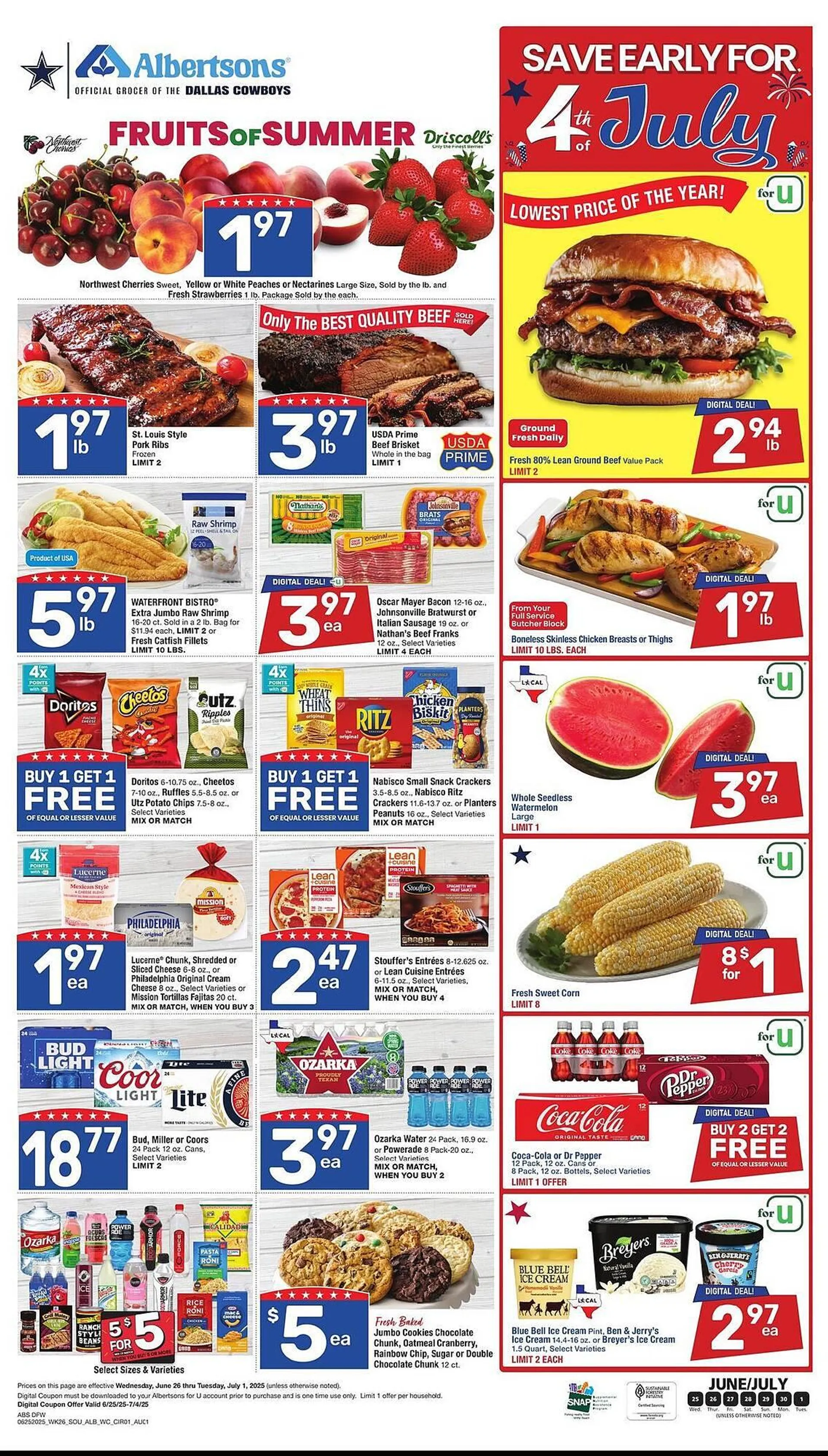 Weekly ad Albertsons Weekly Ad from June 25 to July 1 2025 - Page 1