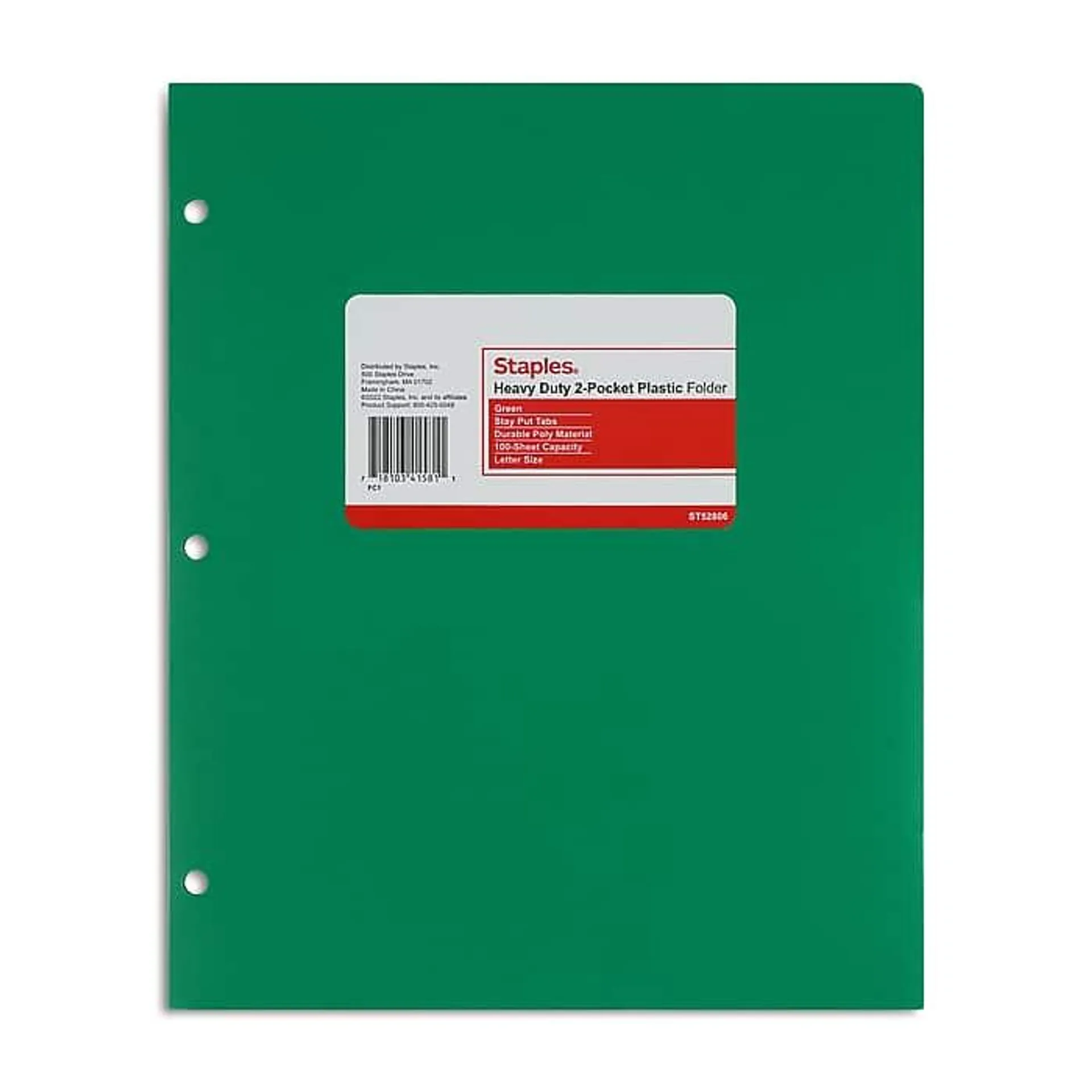 Staples 2-Pocket Presentation Folder, Textured Green (21610-CC/20651)