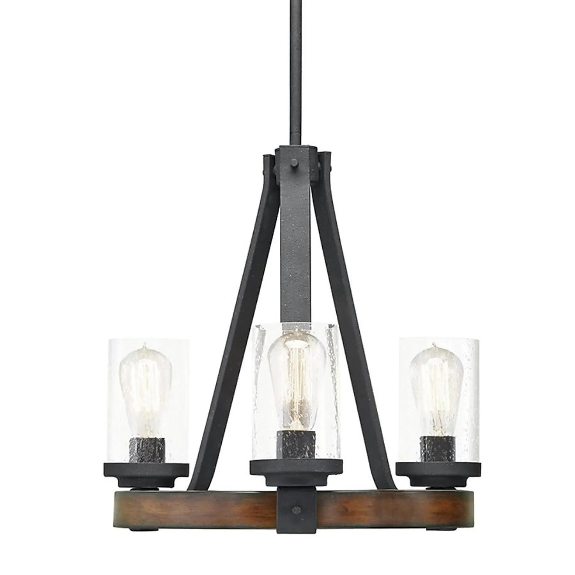 Kichler Barrington 3-Light Distressed Black Rustic Dry rated Chandelier