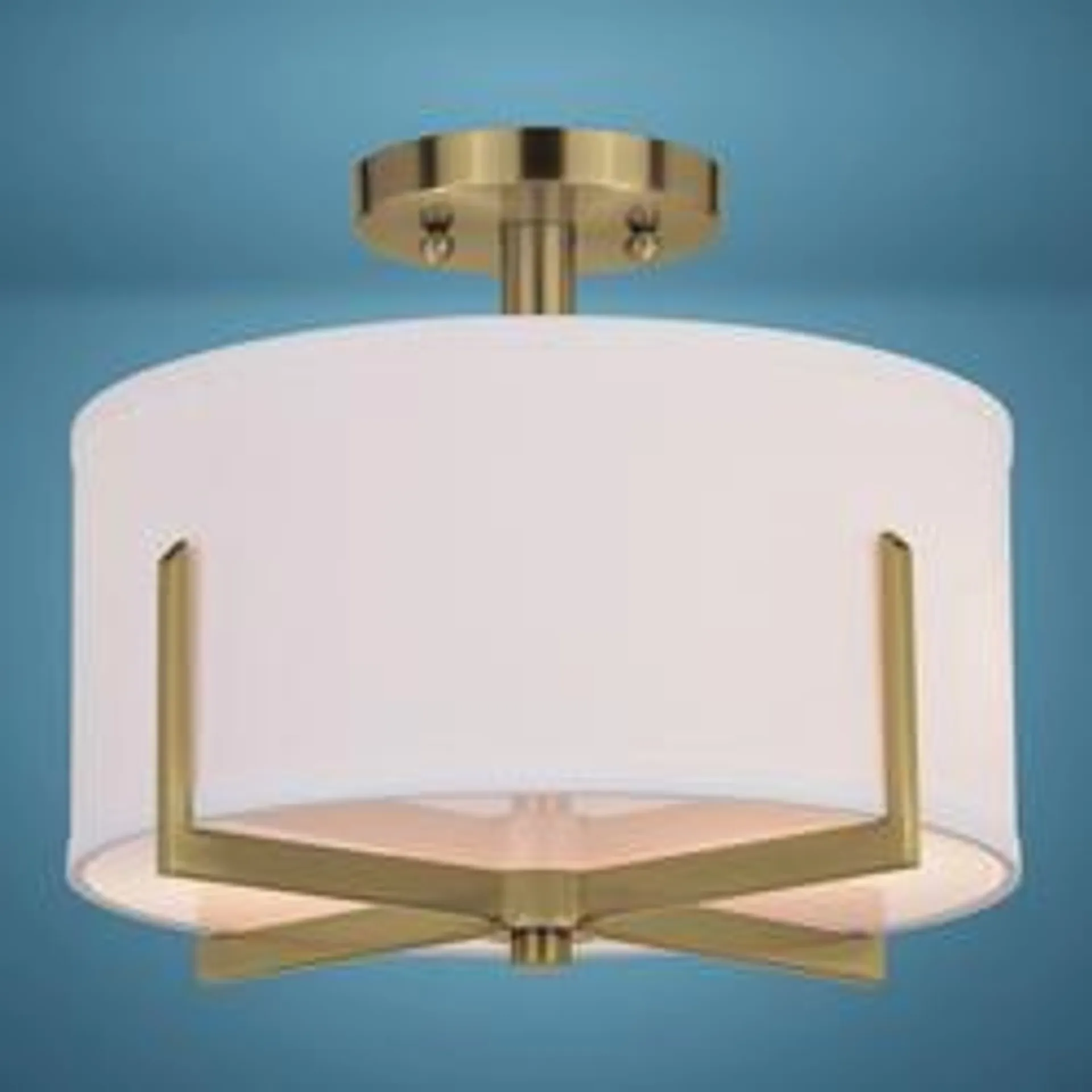 Patriot Lighting® Citrine Gold 2-Light Semi-Flush Mount Ceiling Light