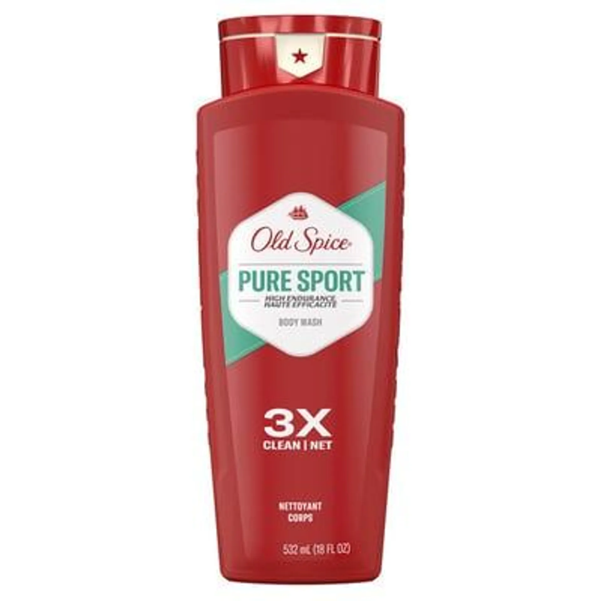 Old Spice, High Endurance - High Endurance Body Wash for Men, Pure Sport Scent, 18 FL OZ (532 mL)