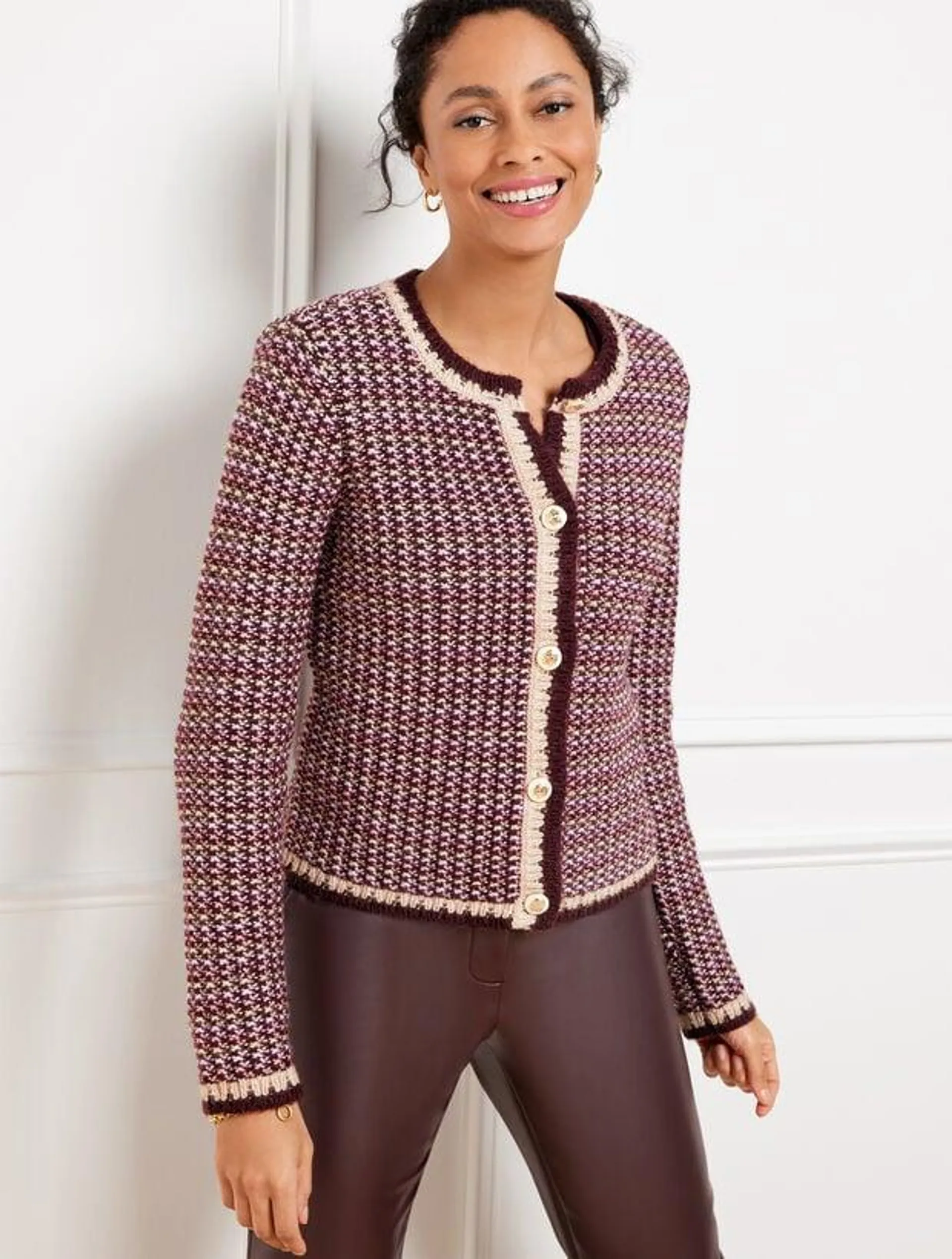 Tweed Crewneck Cardigan