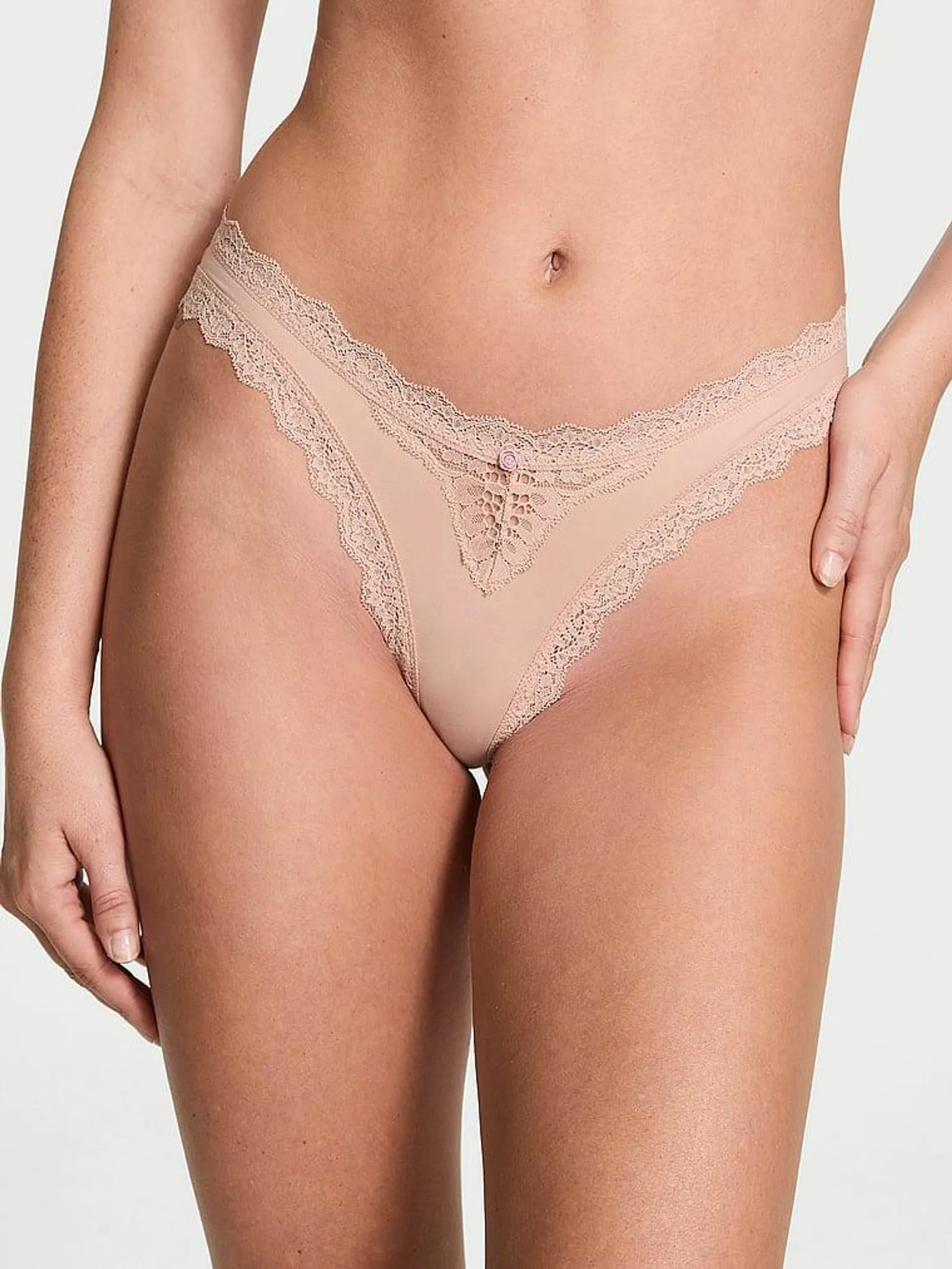 Lace-Trim Brazilian Panty