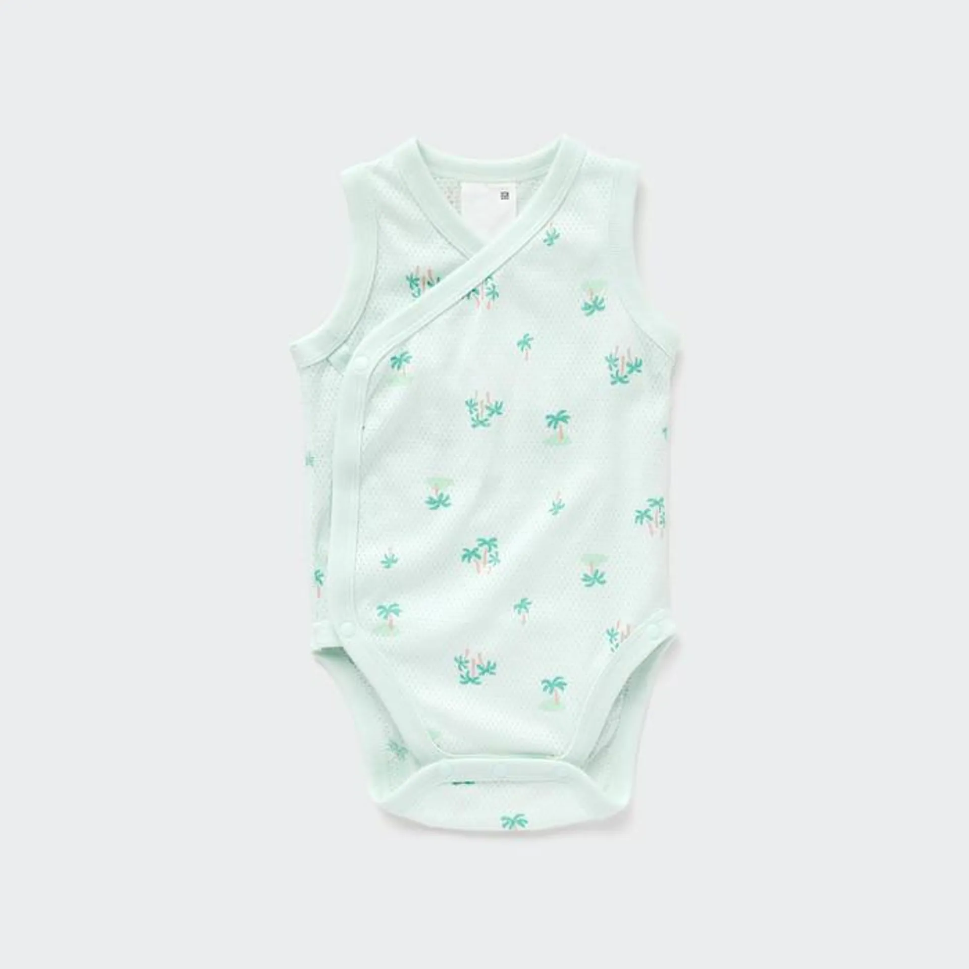 Cotton Mesh Sleeveless Printed Inner Bodysuit (Open Front)