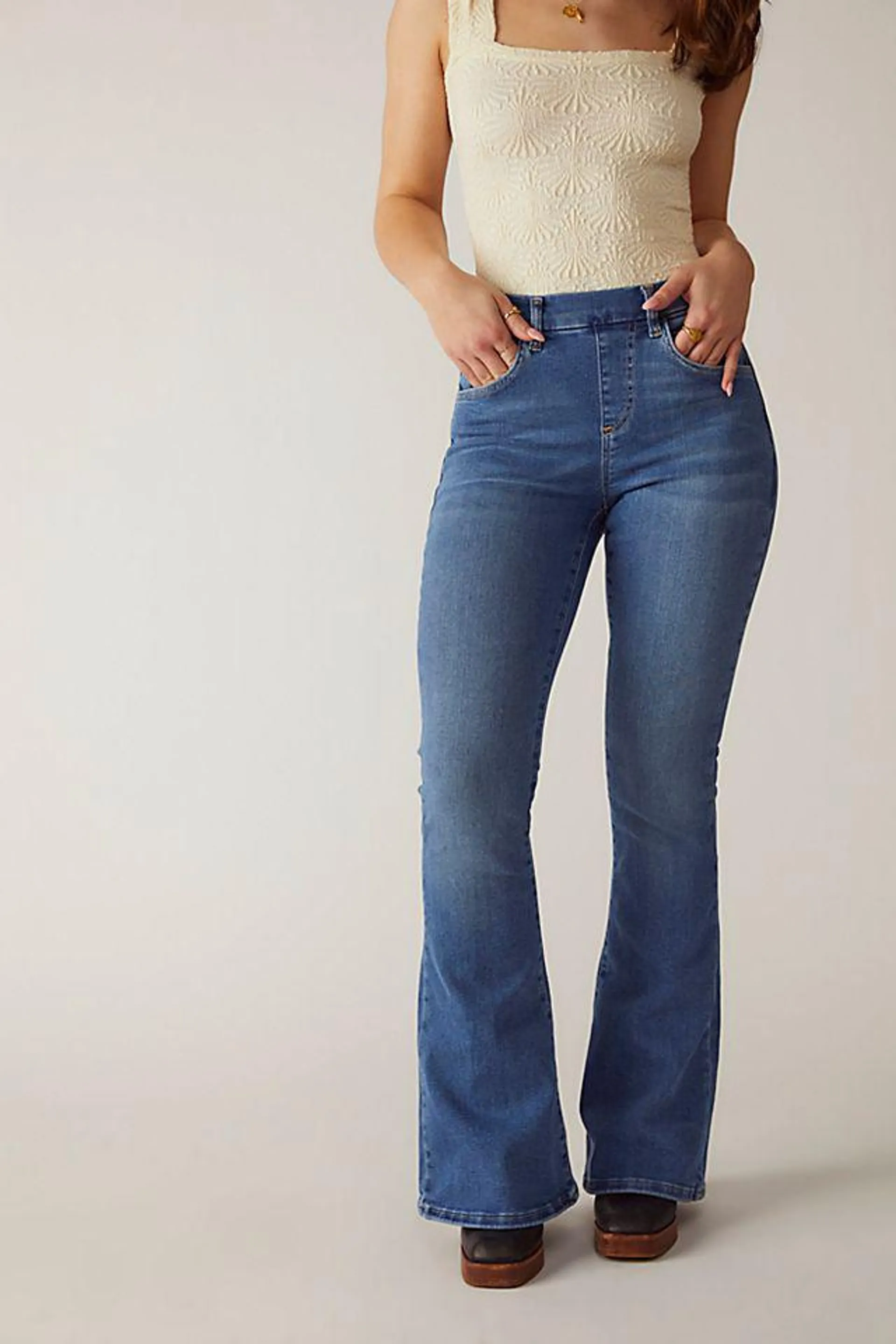 CRVY Infinite Stretch Pull-On Flare Jeans